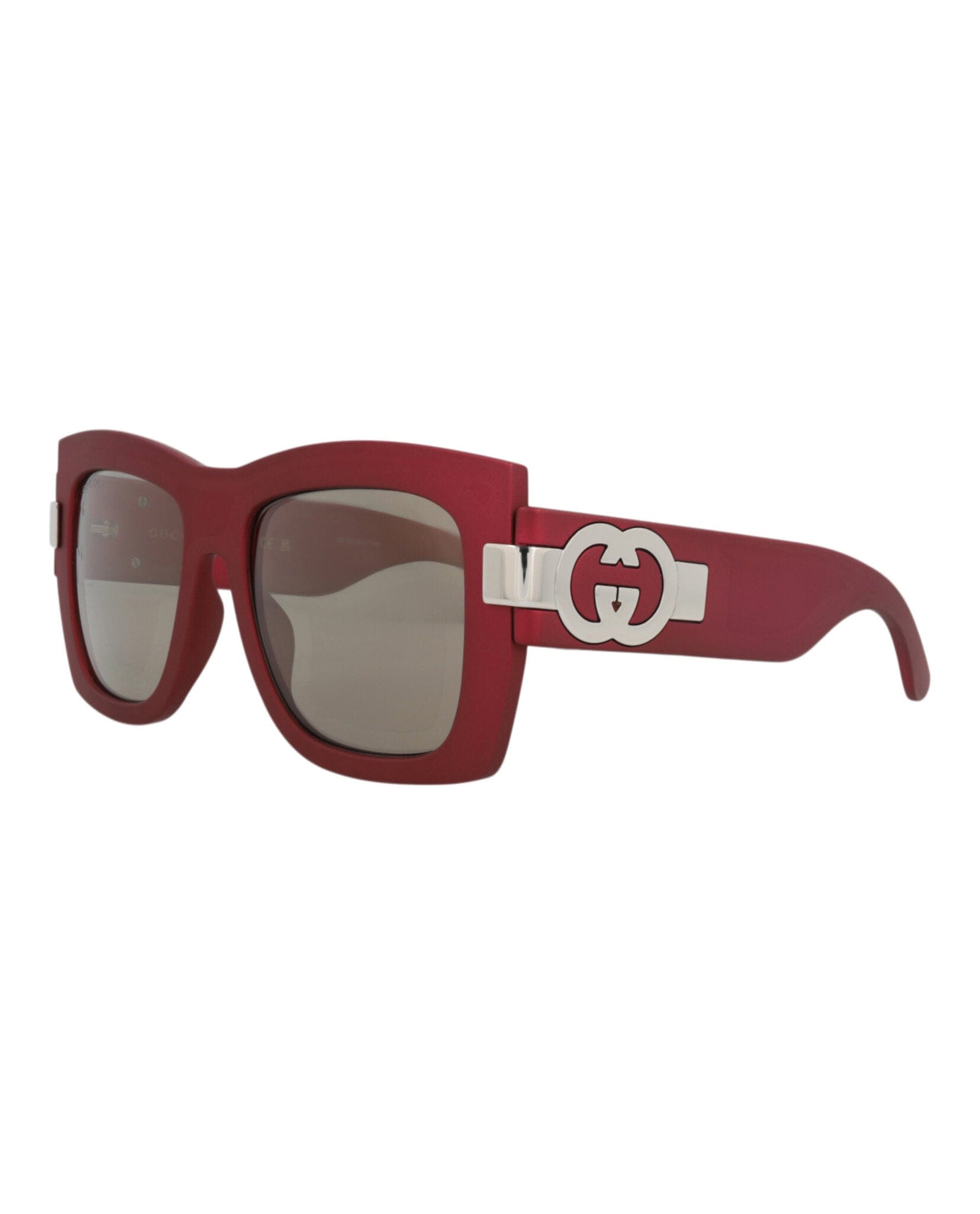 Gucci Womens Square/Rectangle Red Red Grey Fashion Designer Eyewear