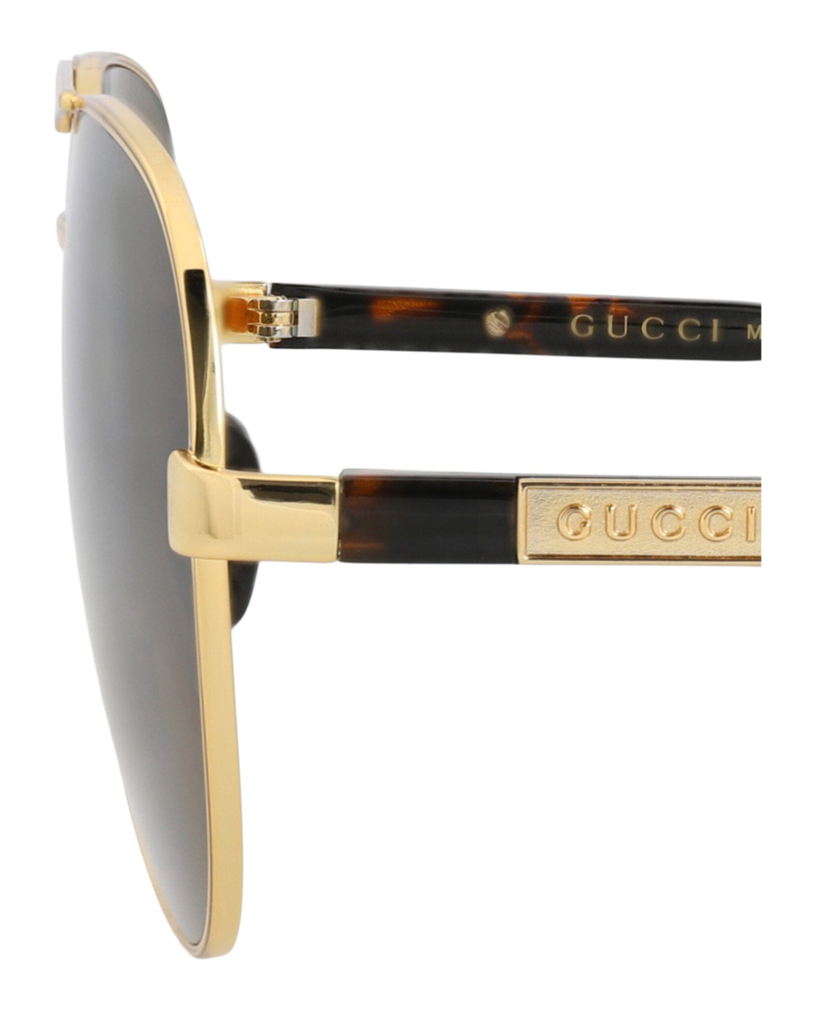 Gucci Mens Aviator Gold Havana Brown Fashion Designer Eyewear