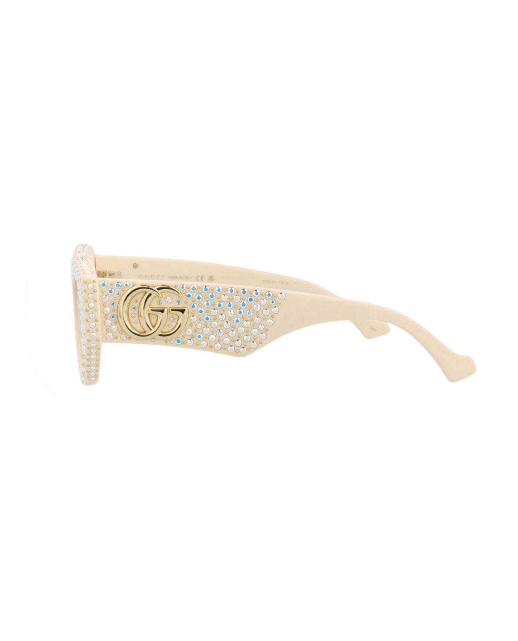 Gucci Womens Cat Eye Ivory Ivory Brown Fashion Designer Eyewear