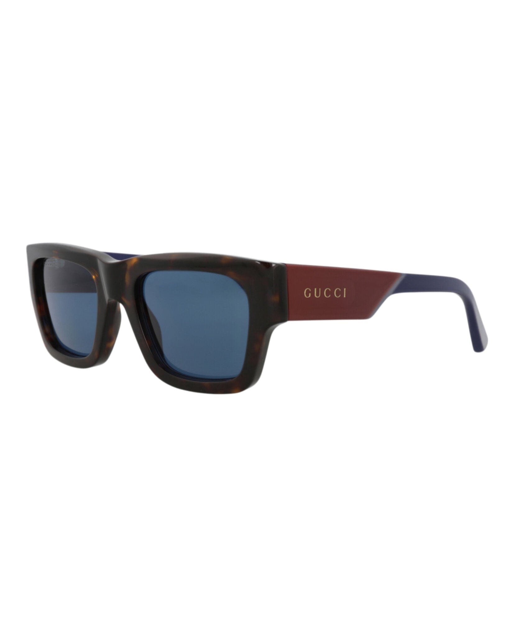 Gucci Mens Square/Rectangle Havana Red Blue Fashion Designer Eyewear