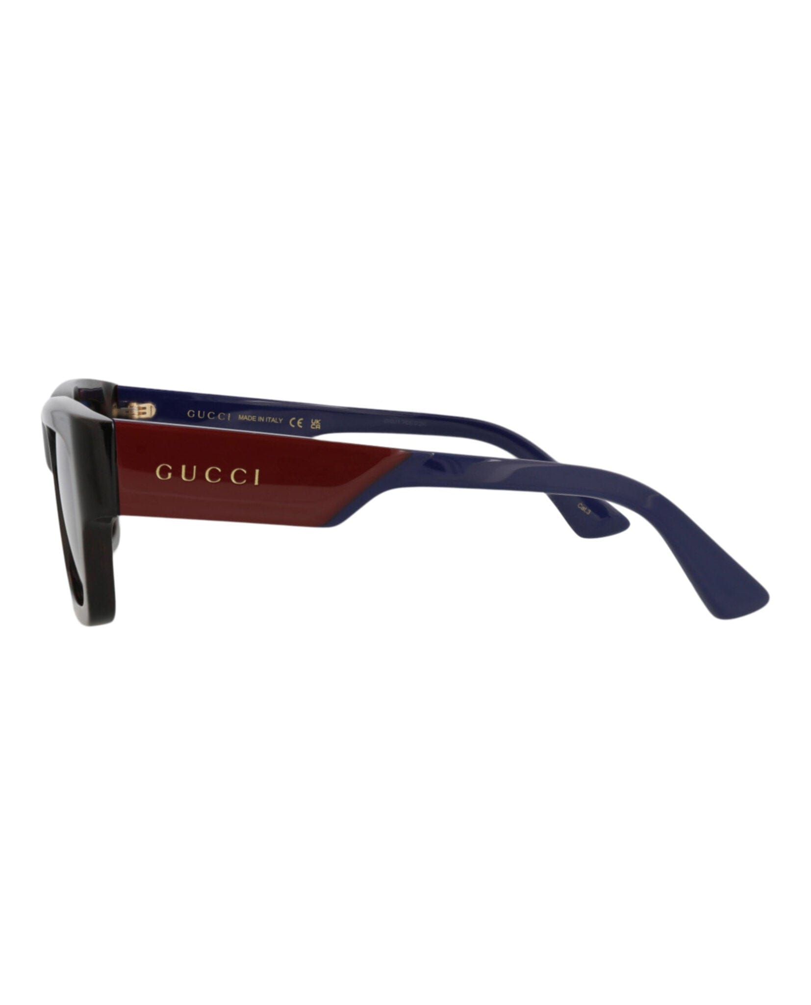 Gucci Mens Square/Rectangle Havana Red Blue Fashion Designer Eyewear