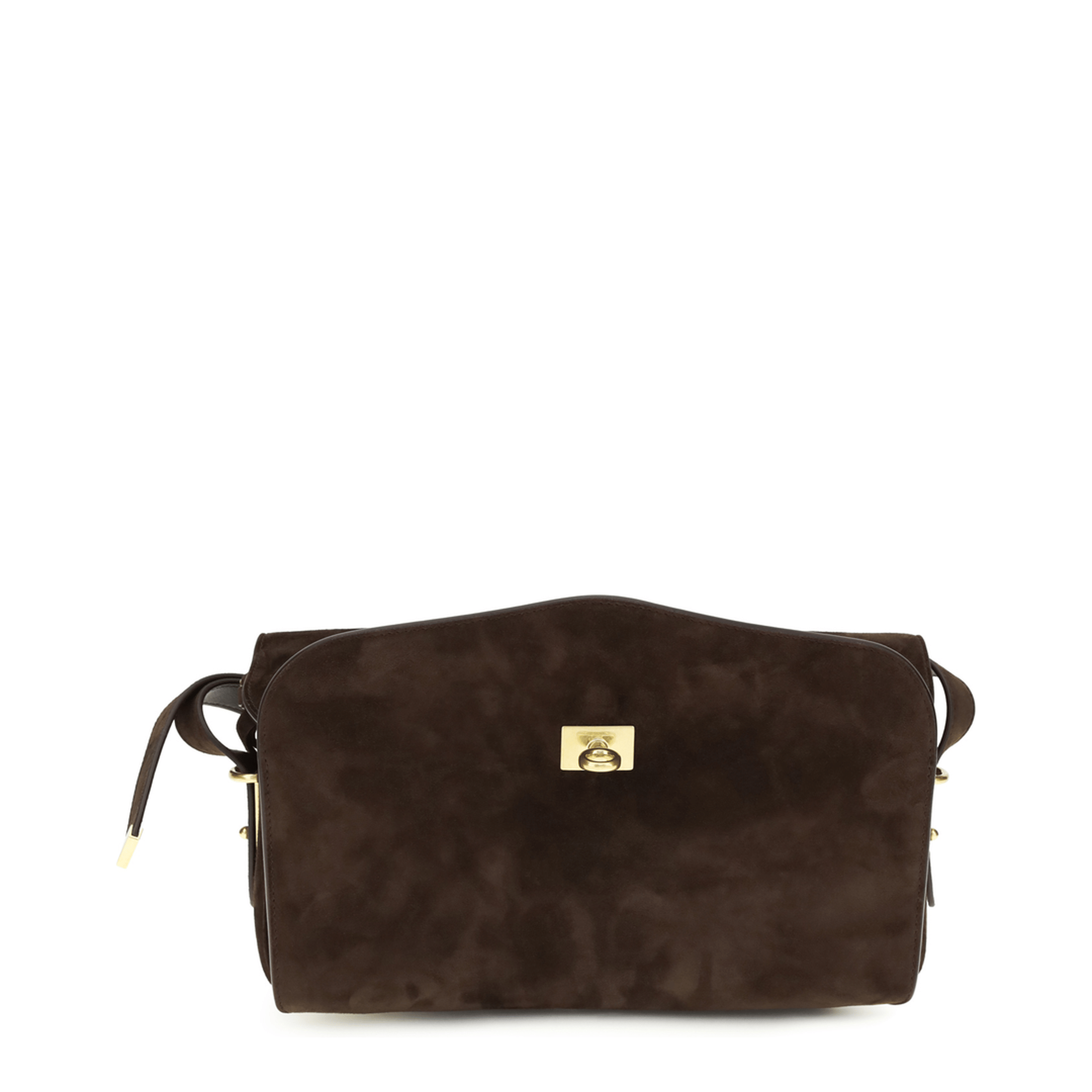 Balenciaga Le 7 Medium Calf Suede Crossbody - Brown
