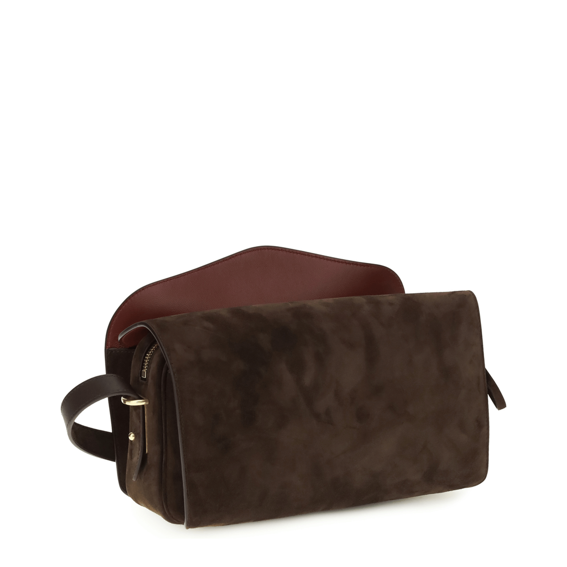 Balenciaga Le 7 Medium Calf Suede Crossbody - Brown