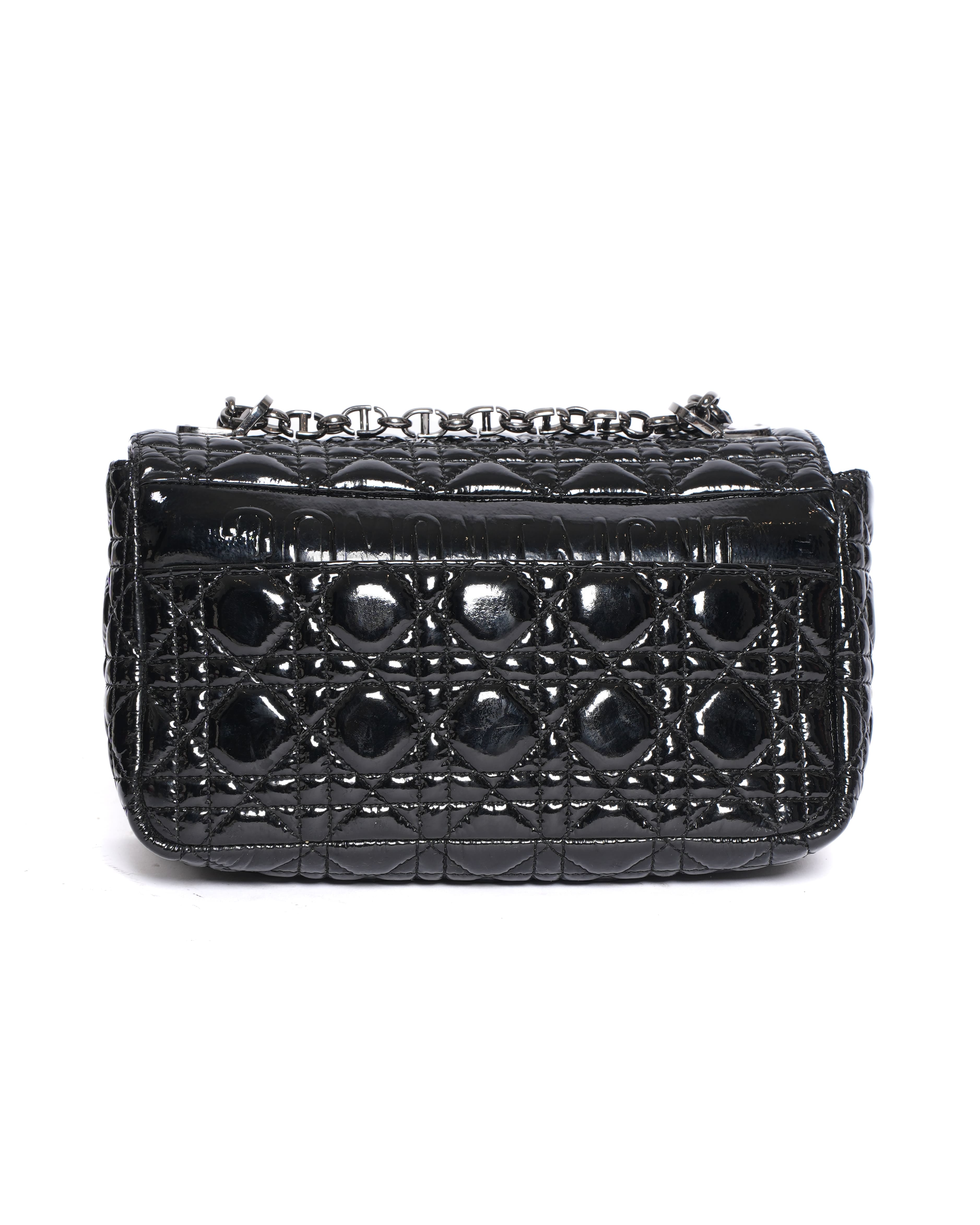 Dior Christian Dior Medium Caro Bag in Black Patent Leather