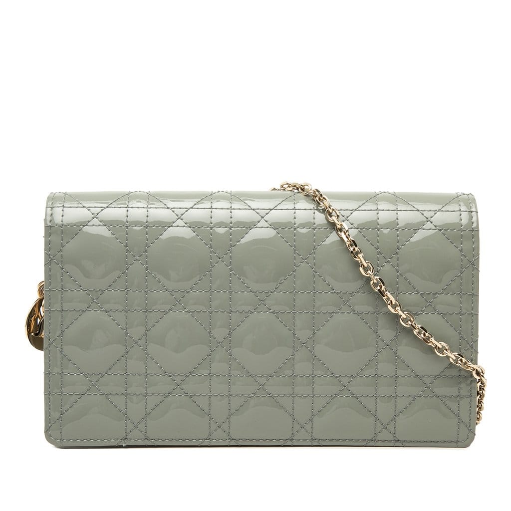 Dior Patent Cannage Lady Dior Wallet On Chain