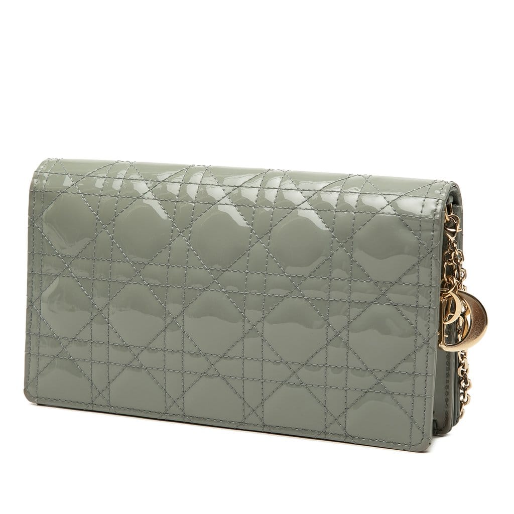Dior Patent Cannage Lady Dior Wallet On Chain