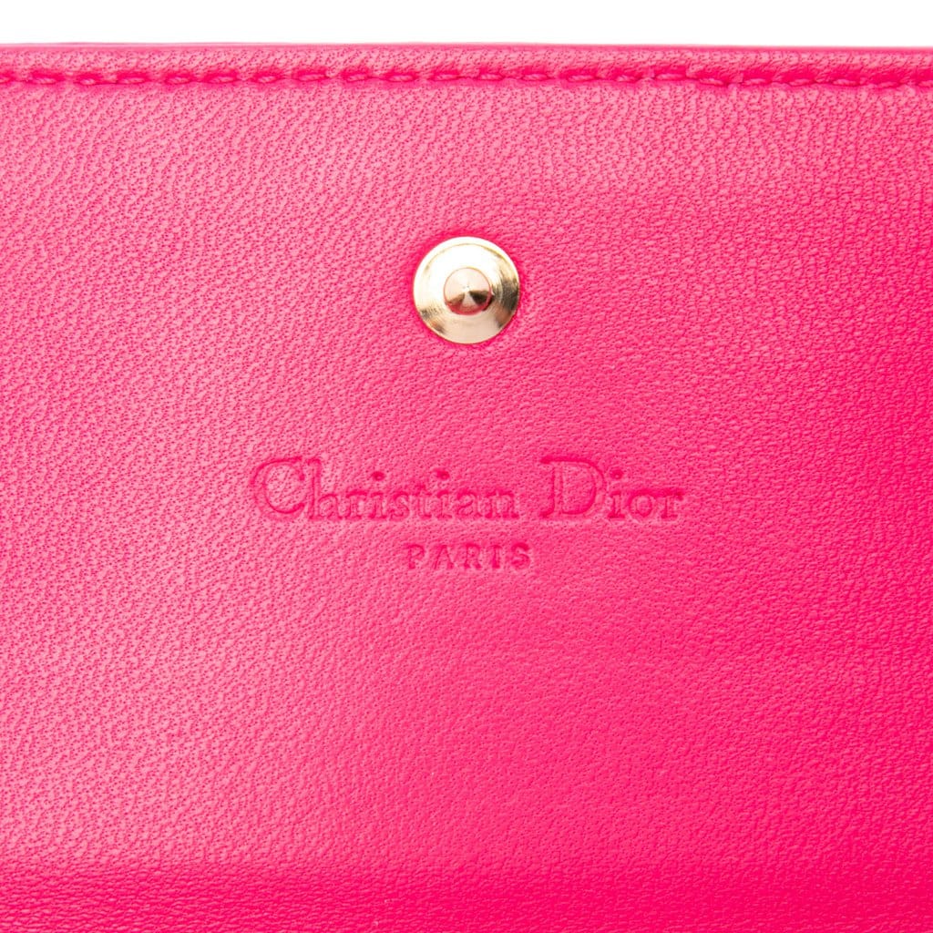 Dior Lambskin Cannage Lady Dior Wallet On Chain