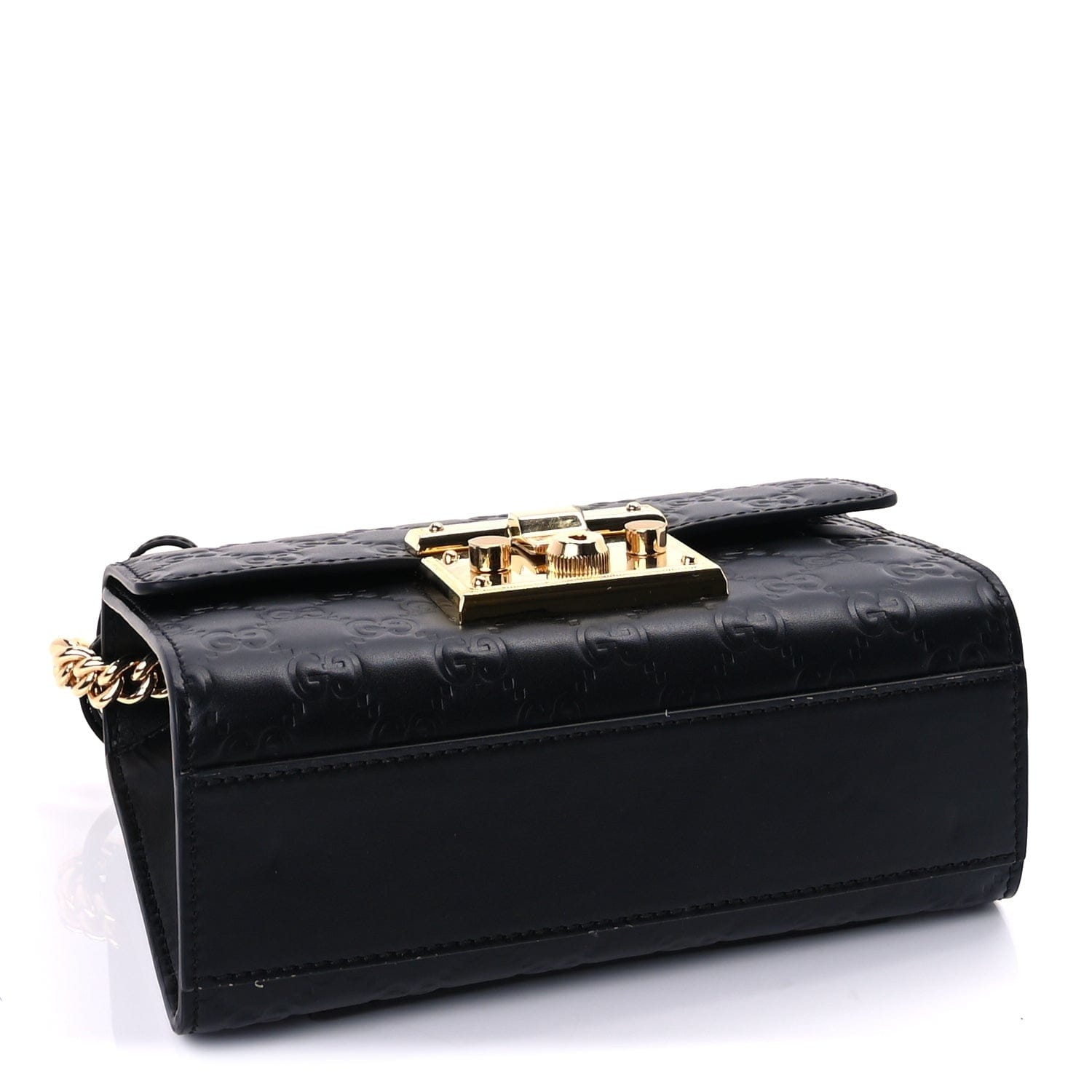Guccissima Small Padlock Shoulder Bag Black
