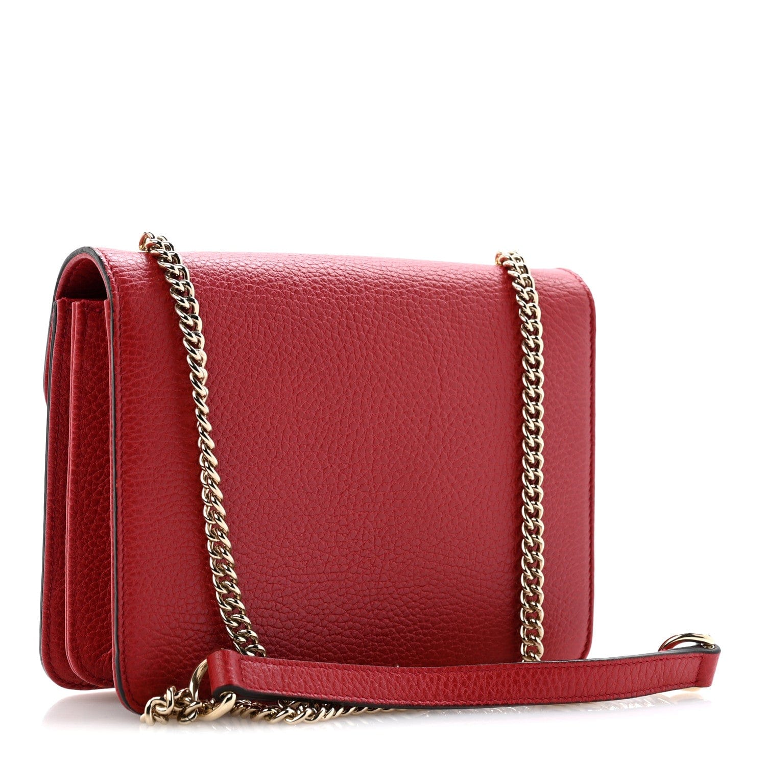 Gucci Dollar Calfskin Small Interlocking G Shoulder Bag Red