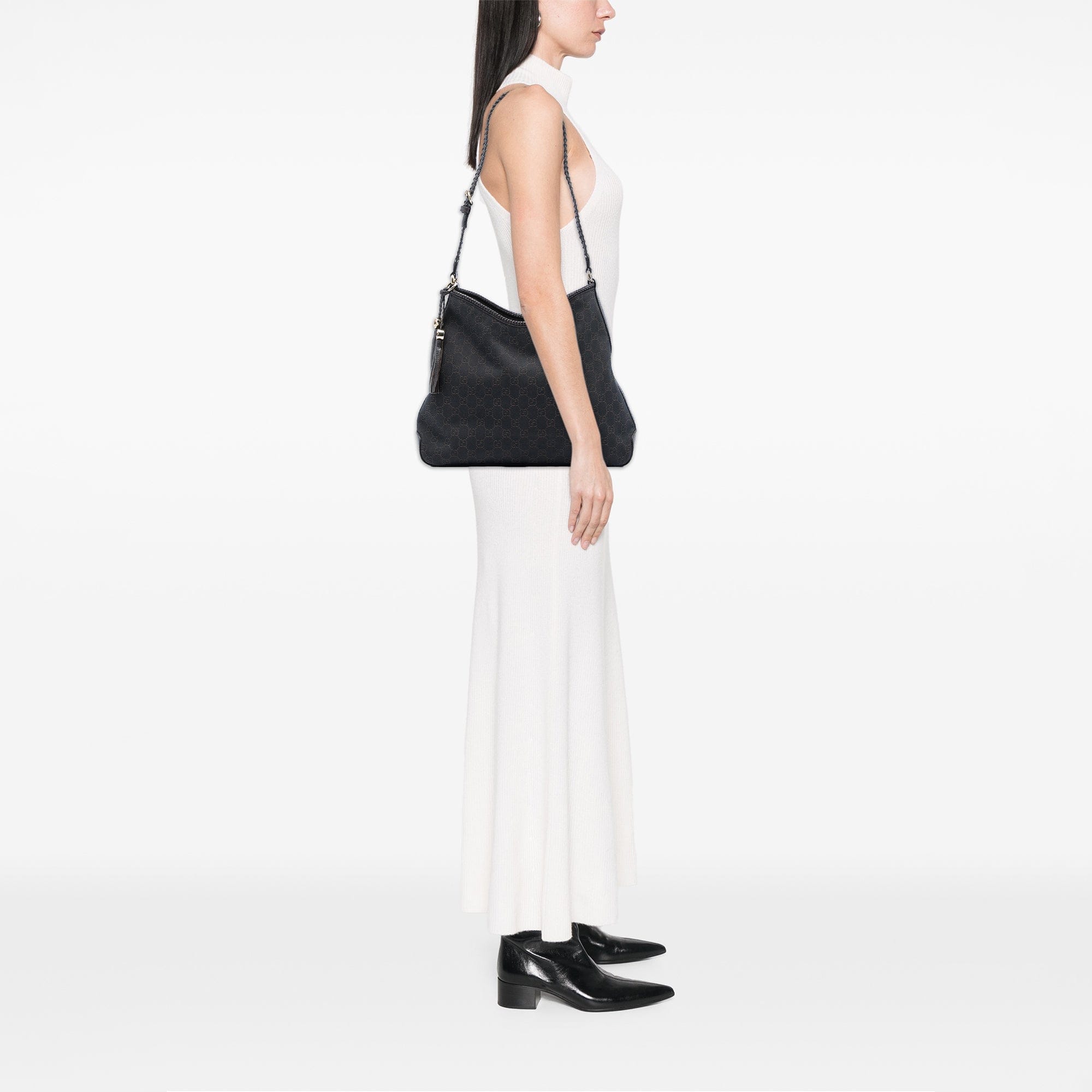 Gucci Medium GG Denim Marrakech Shoulder Bag