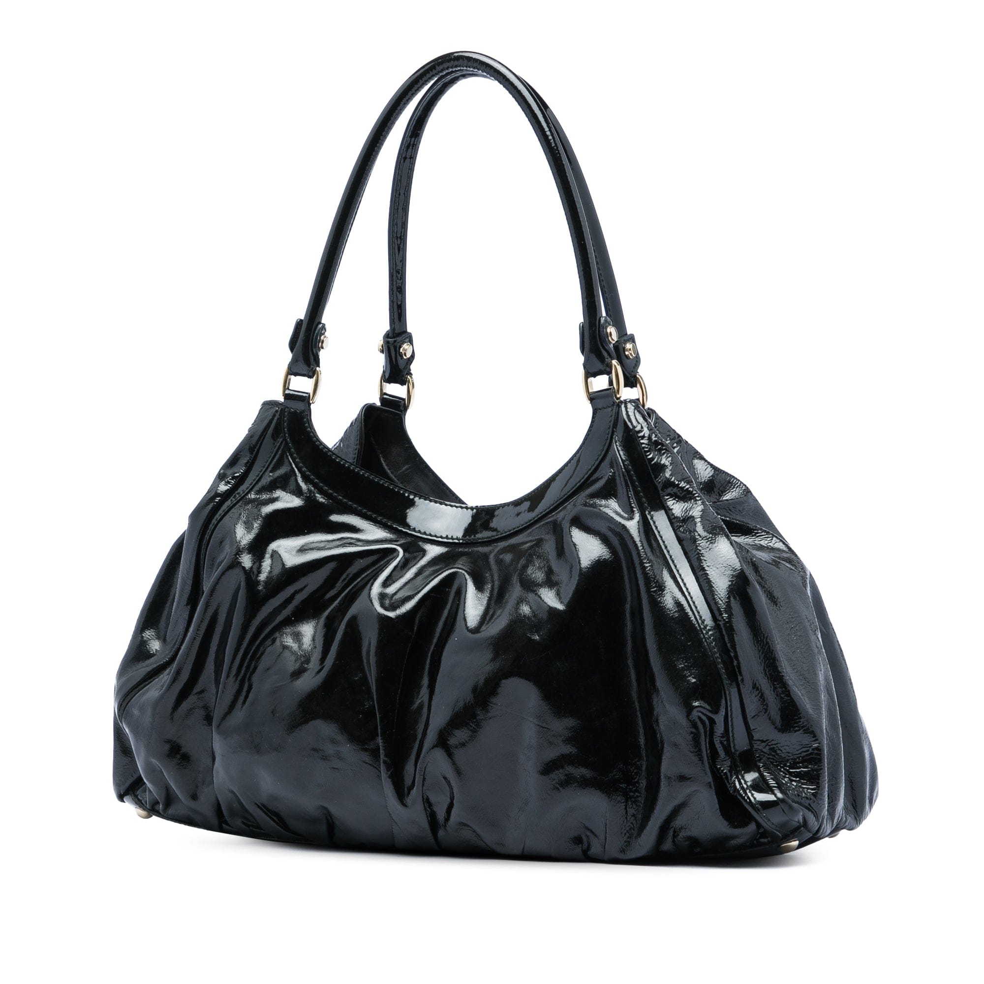 Gucci Patent Abbey D Ring Shoulder Bag