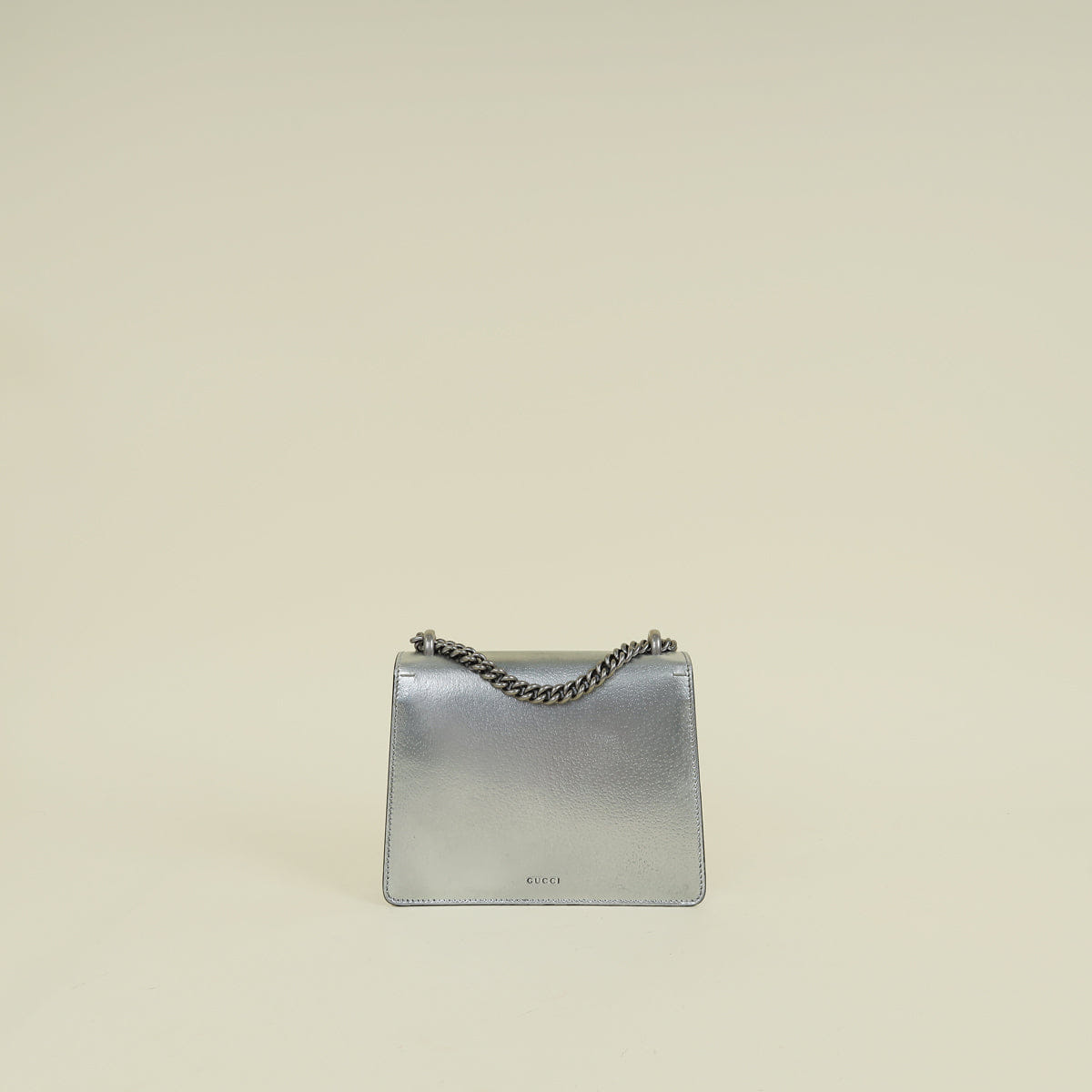 Gucci Metallic Silver Crystal Dionysus Shoulder Bag
