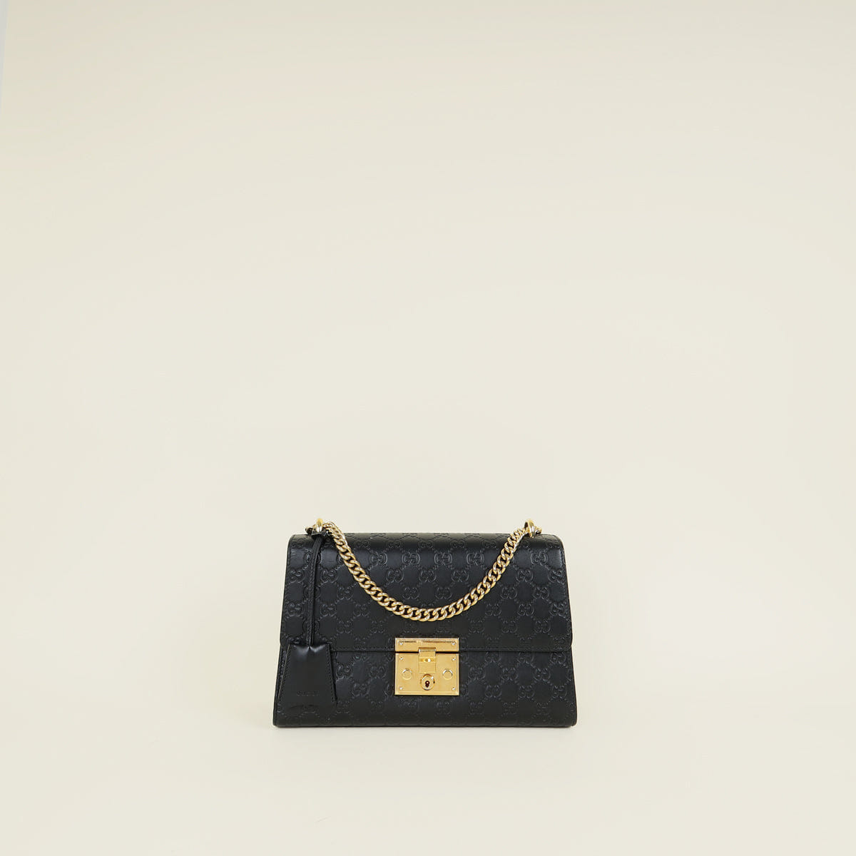 Gucci Black GG Guccissima Padlock Large Shoulder Bag