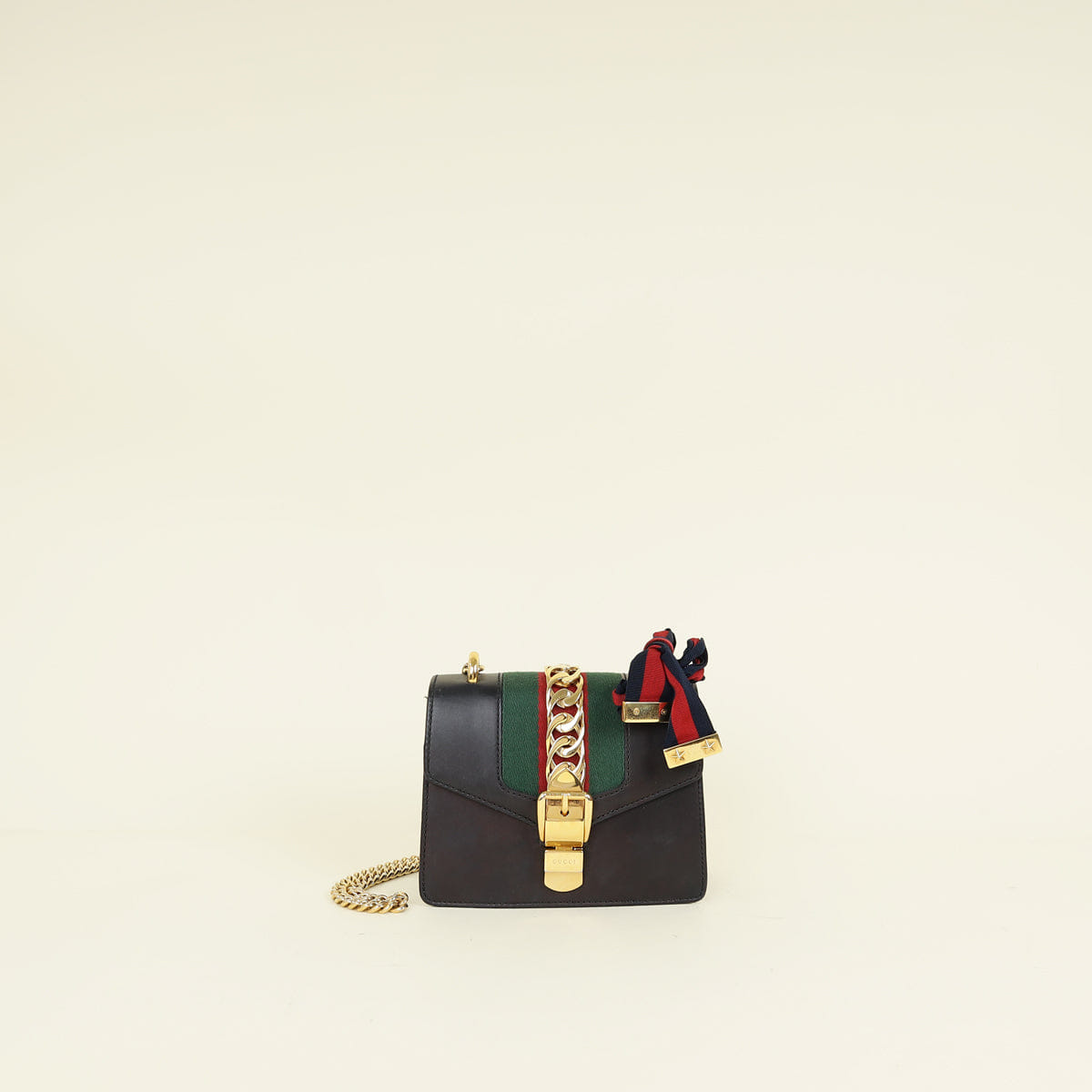 Gucci Black Sylvie Mini Flap Shoulder Bag