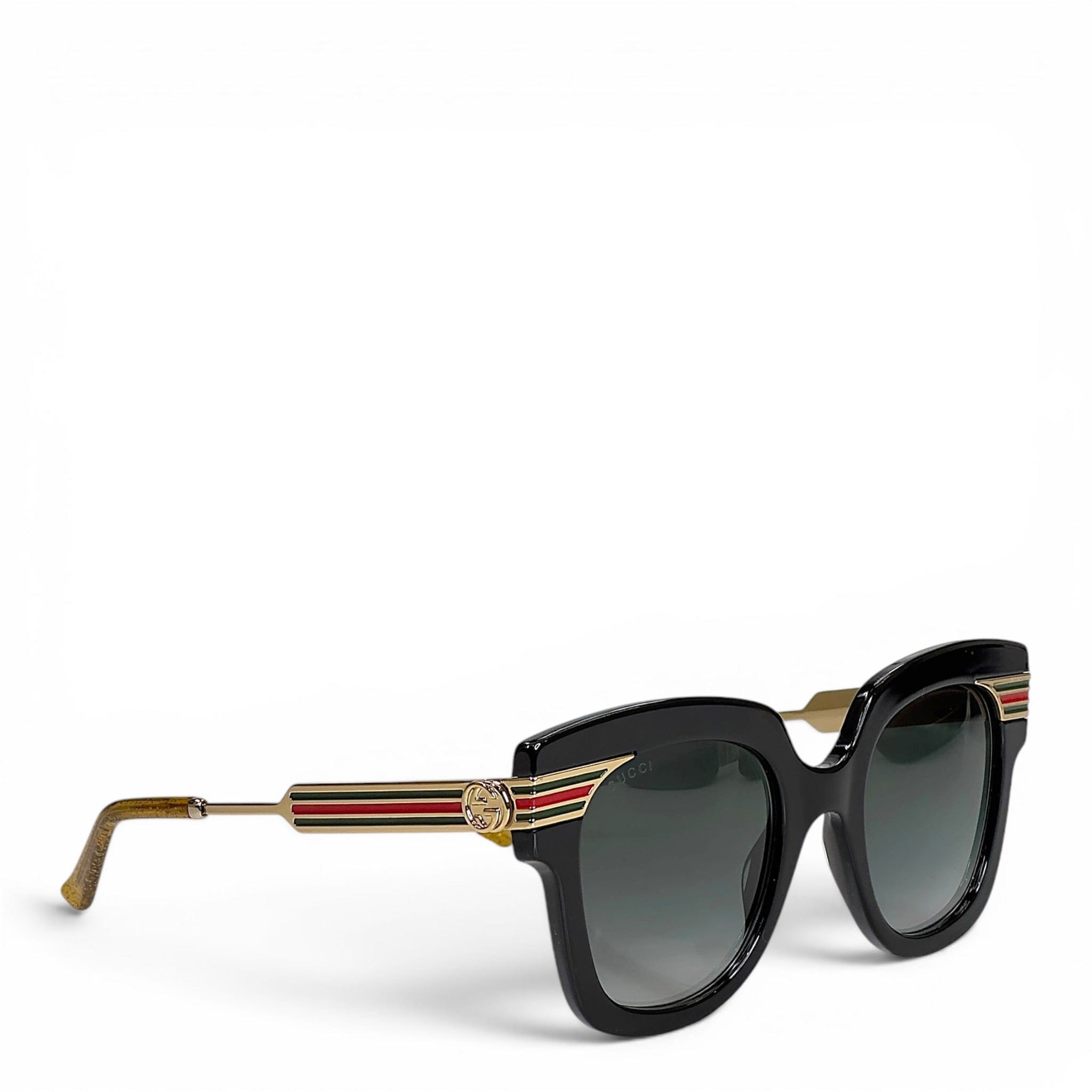 Gucci square black acetate frame sunglasses