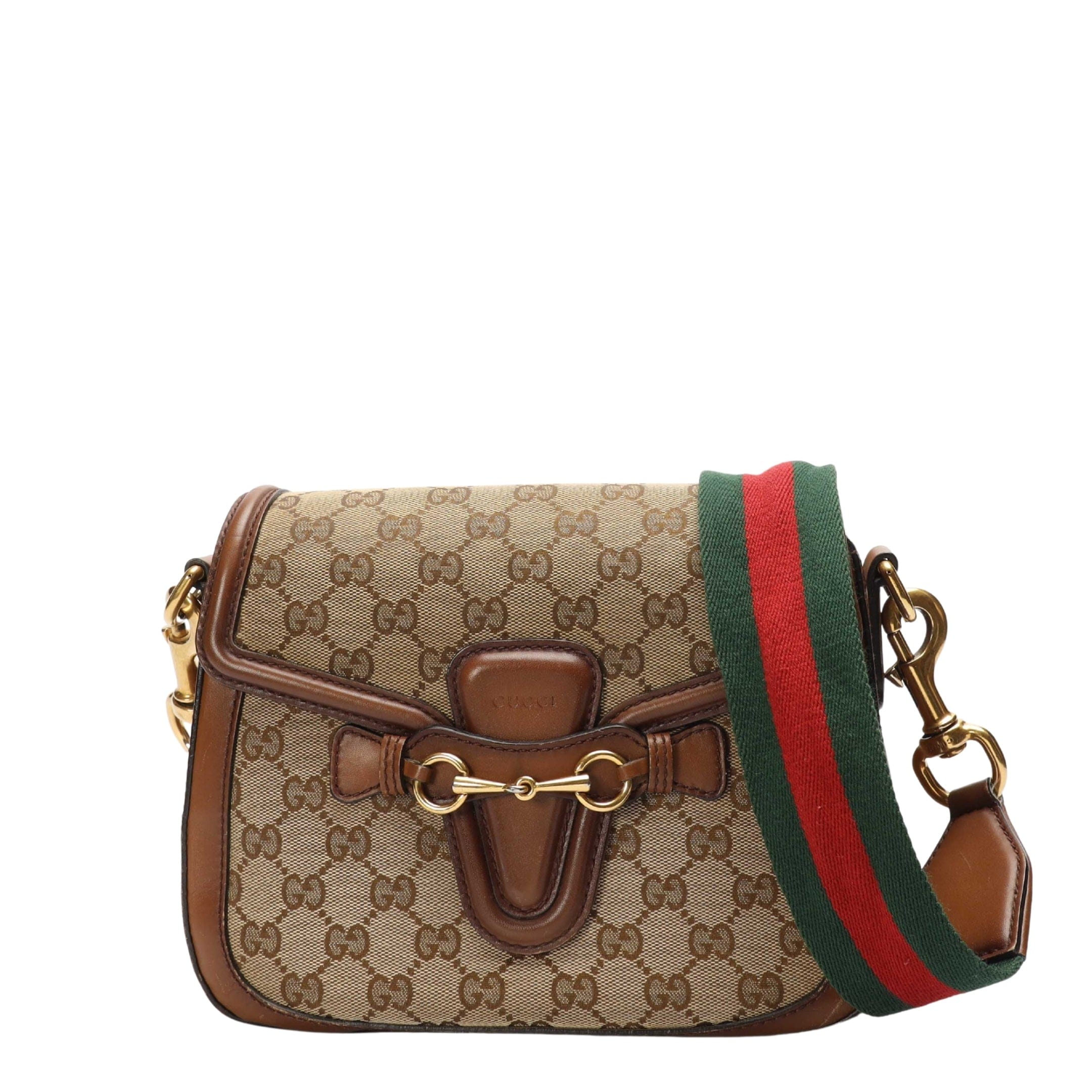 Gucci Brown GG Small Lady Web Shoulder Bag