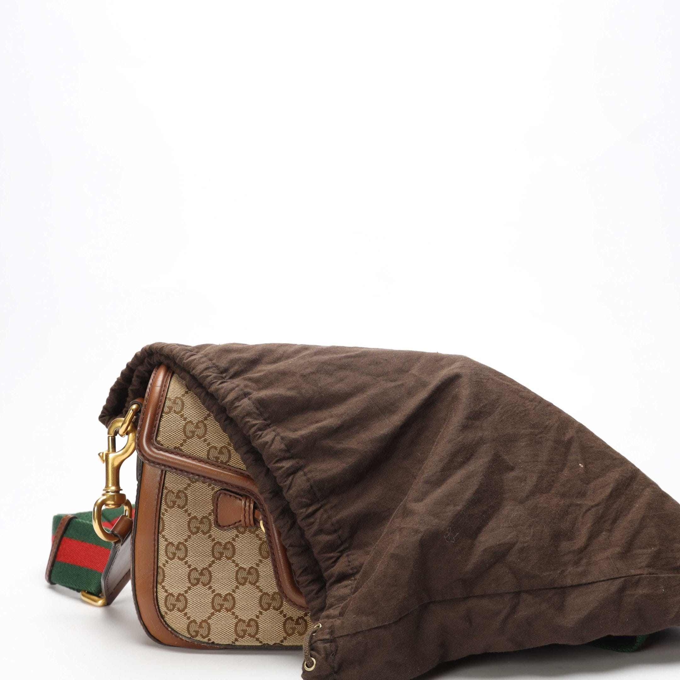 Gucci Brown GG Small Lady Web Shoulder Bag