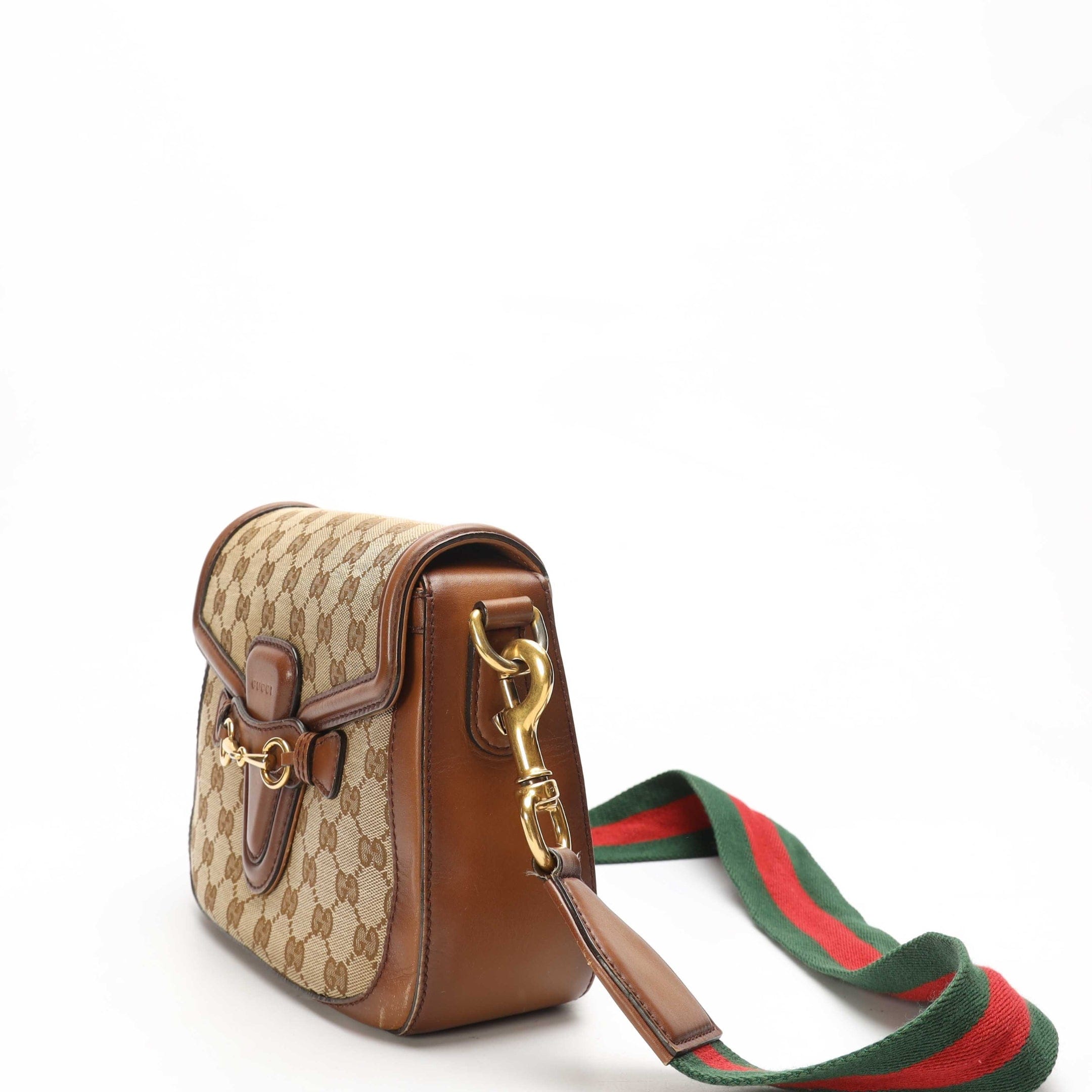 Gucci Brown GG Small Lady Web Shoulder Bag