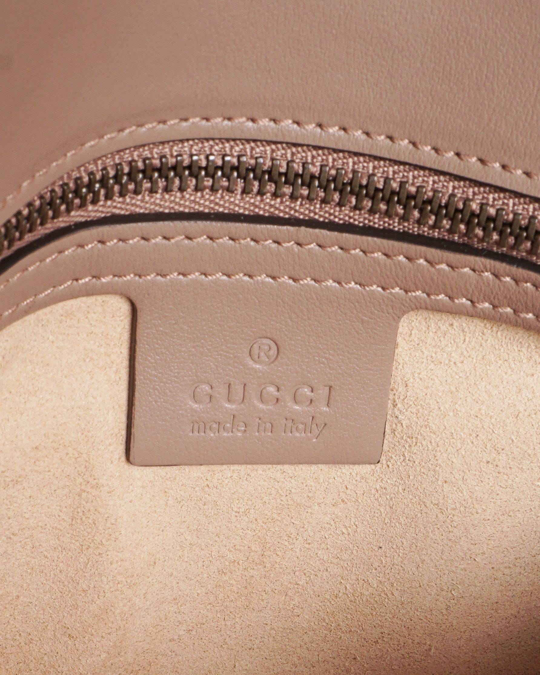 Gucci Mauve Pink Matelassé Leather GG Marmont Medium Shoulder Bag