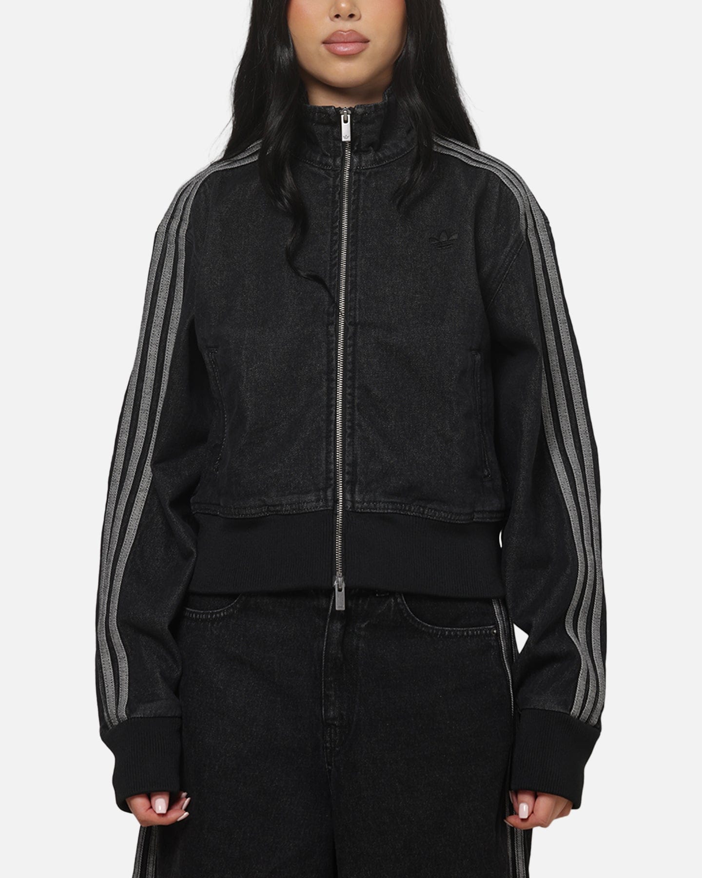 adidas Women's Firebird Denim Track Jacket True Black