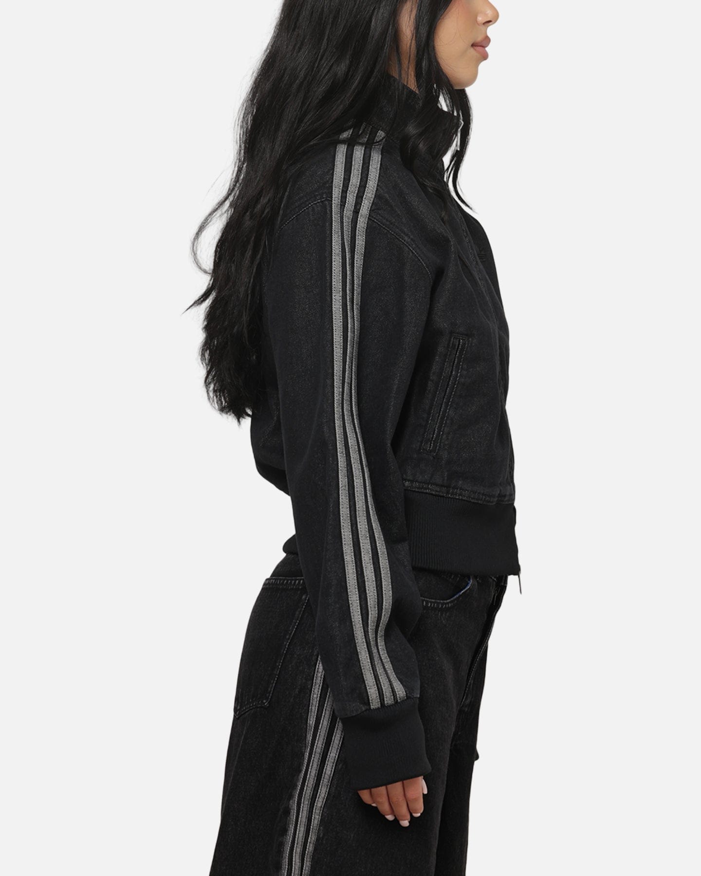adidas Women's Firebird Denim Track Jacket True Black