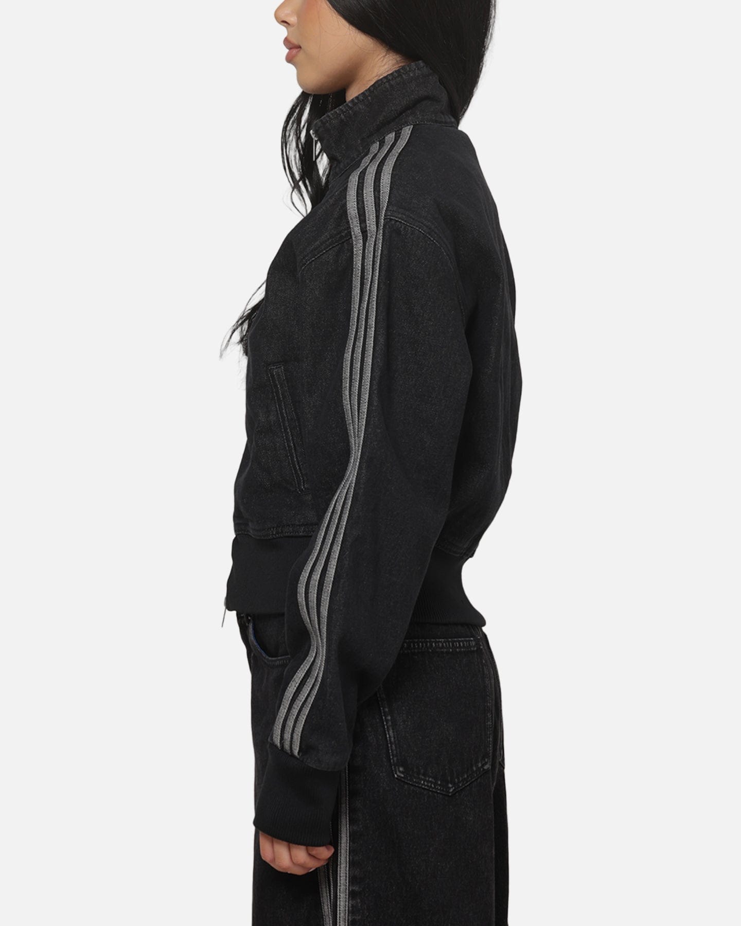 adidas Women's Firebird Denim Track Jacket True Black