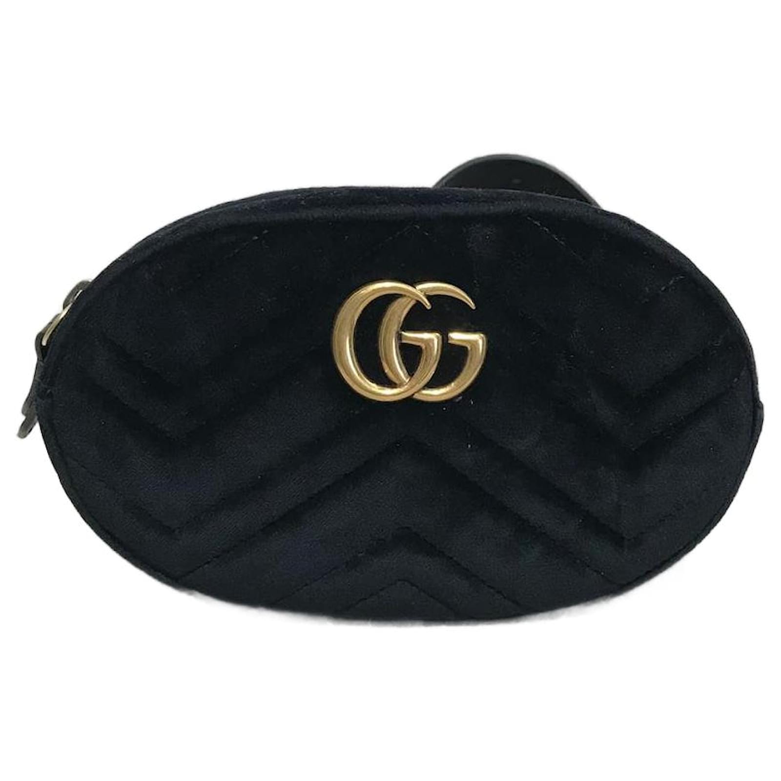 Gucci Marmont GUCCI Hand Bag T. velvet Black