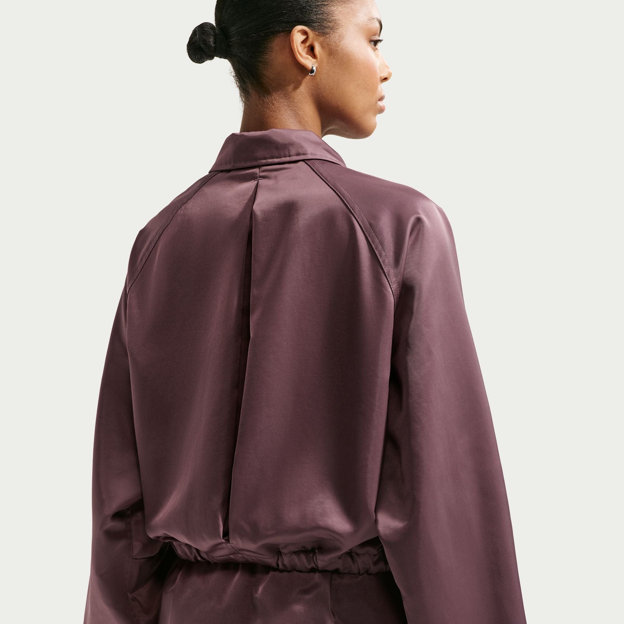 Nike Womens Oversized Satin Coaches Jacket Tattoo