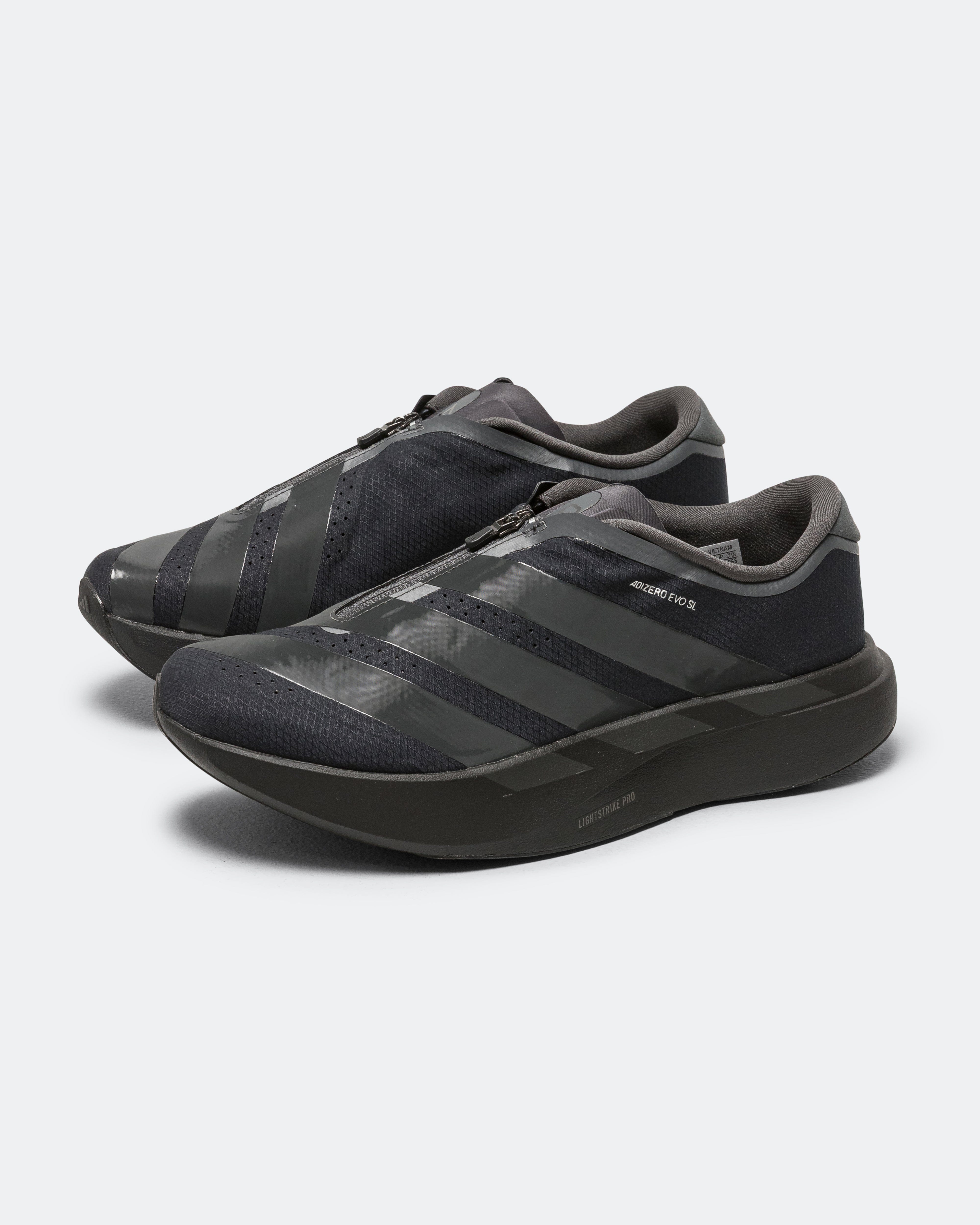 adidas Adizero Evo SL Zip - Core Black/Grey - Silver Metallic