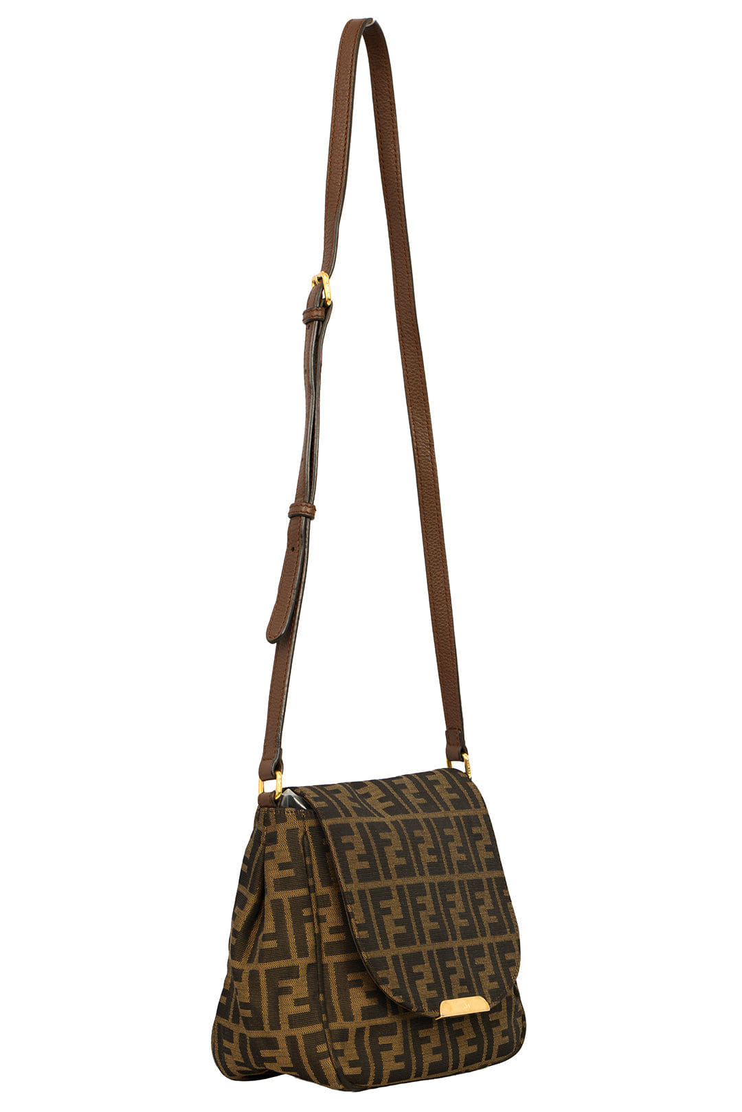FENDI TABACCO ZUCCA CANVAS MONOGRAM CROSSBODY BAG