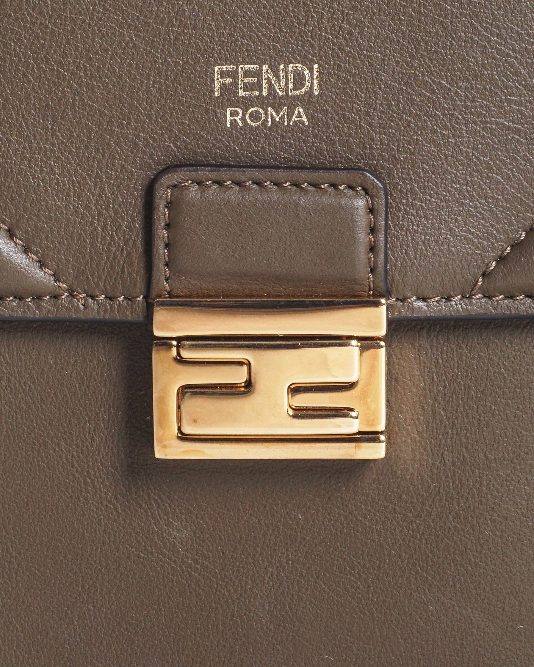Fendi Leather Kan U Crossbody Bag