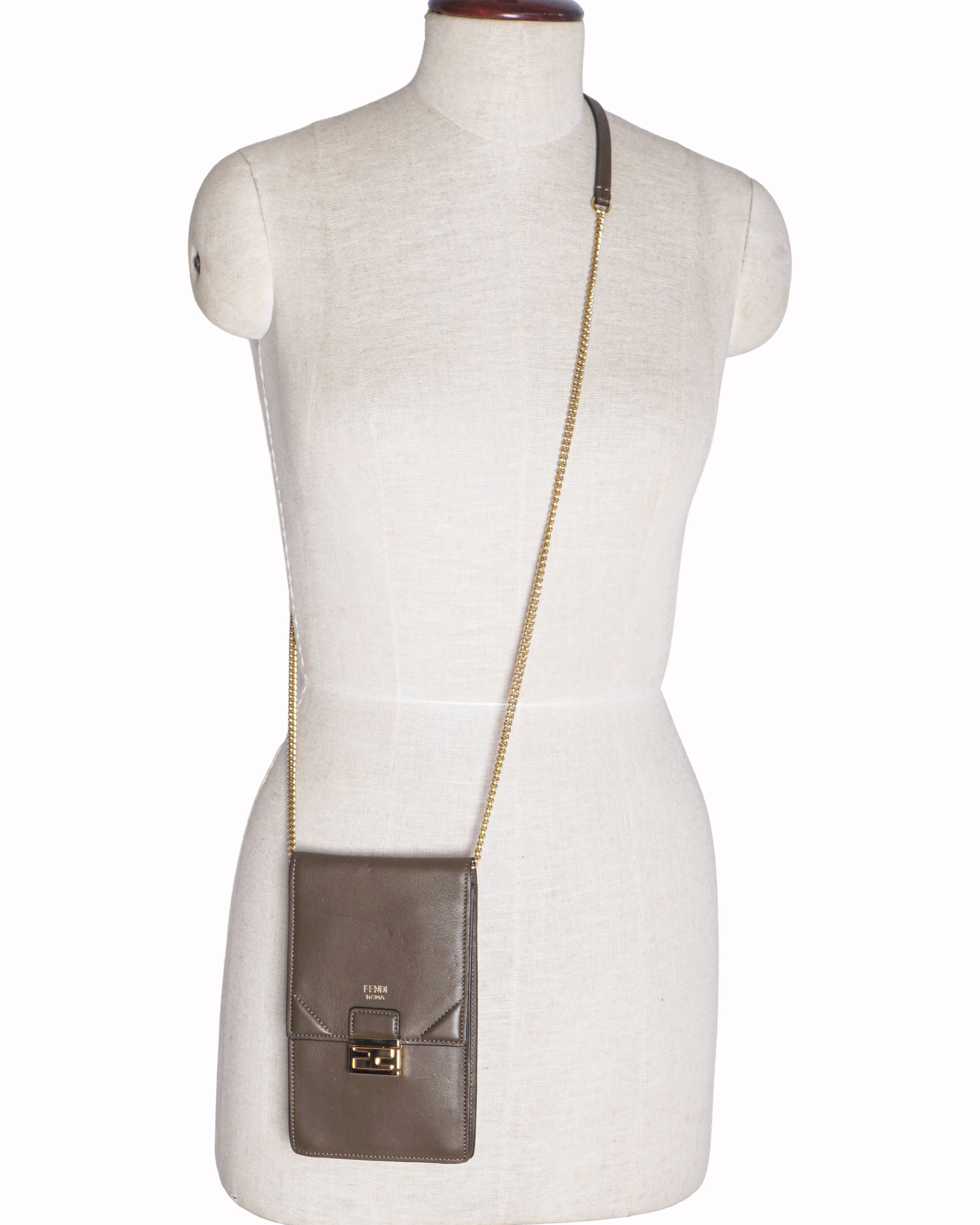 Fendi Leather Kan U Crossbody Bag