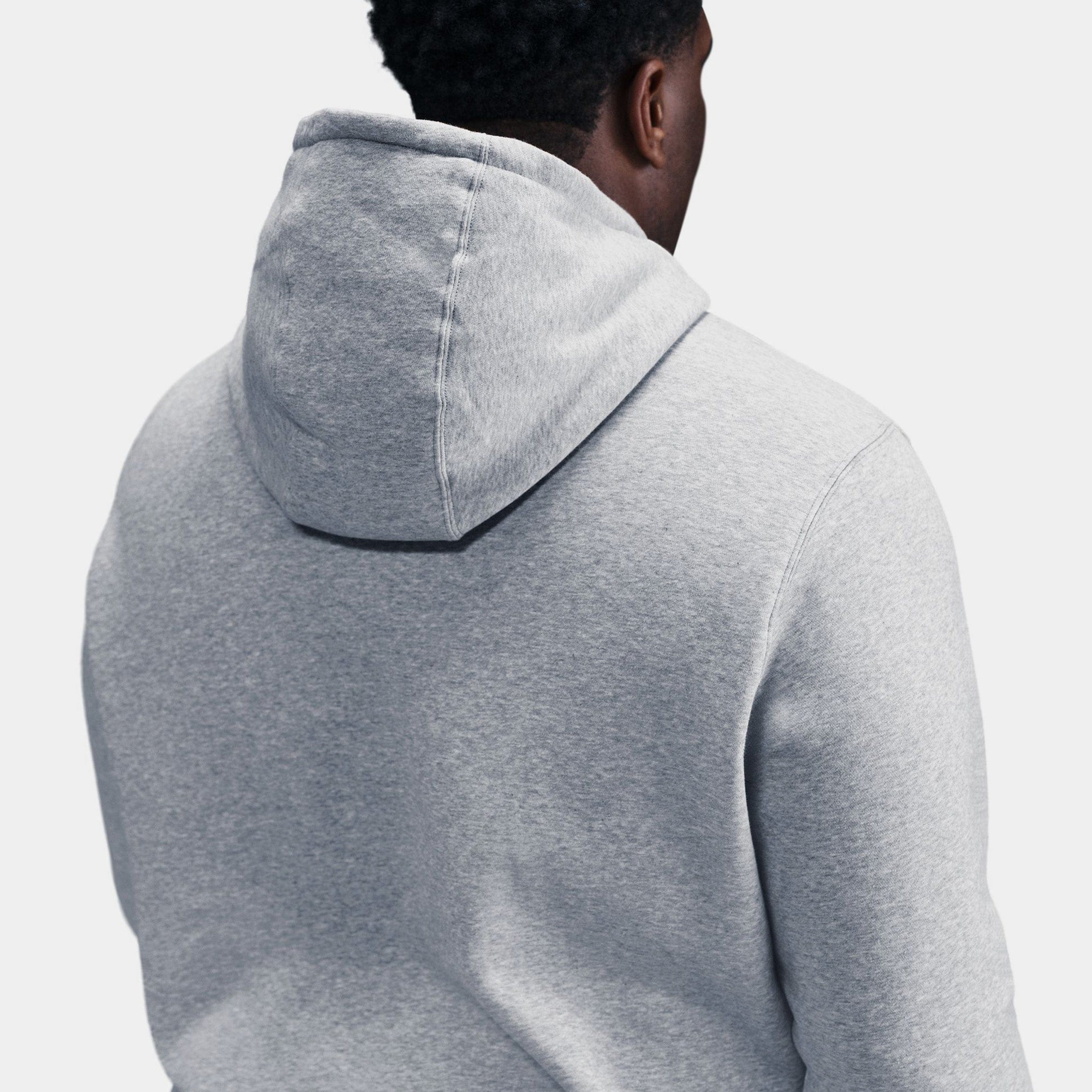 Nike Club Pullover Fleece Mens Hoodie (Dark Grey Heather/Light Smoke Grey/White)