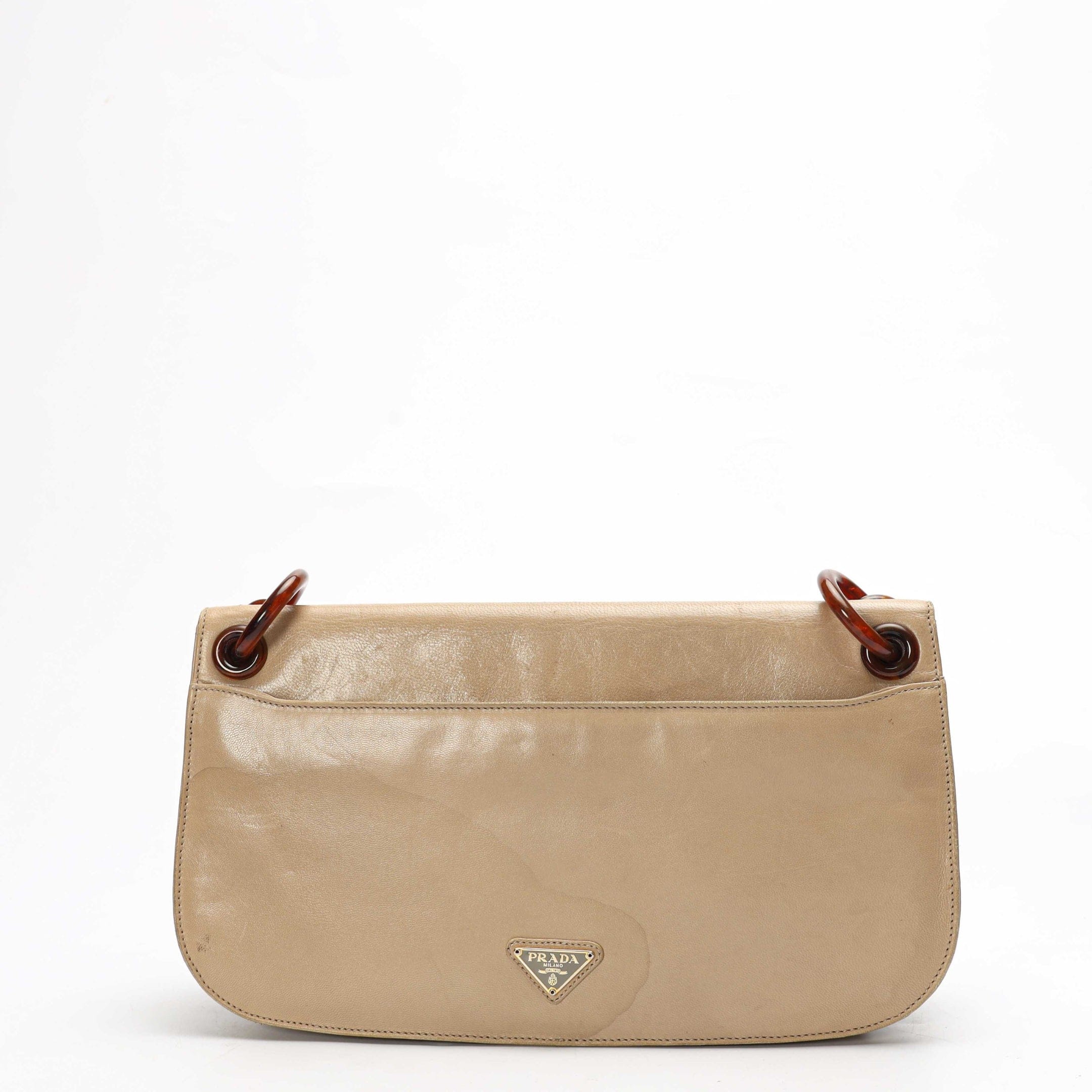 Prada Beige Madras Swing Shoulder Bag