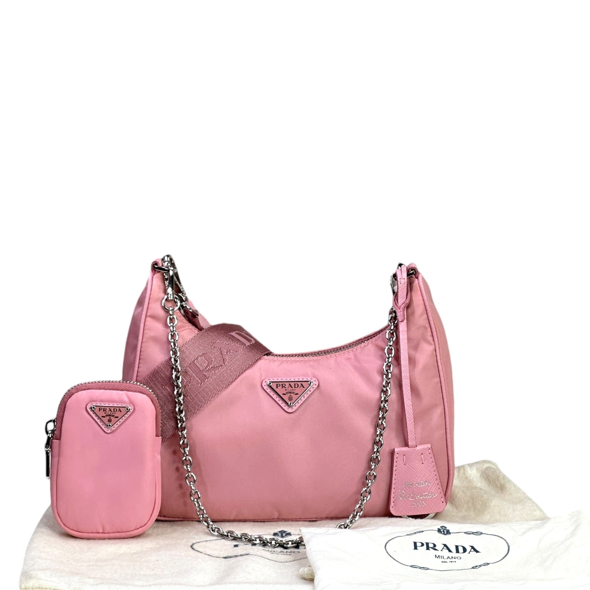 Prada Re - Edition 2005 Shoulder Bag Pink Nylon