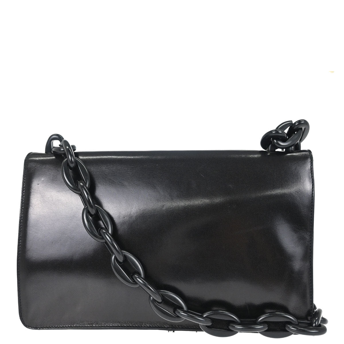 Prada Black Leather Acrylic Shoulder Bag