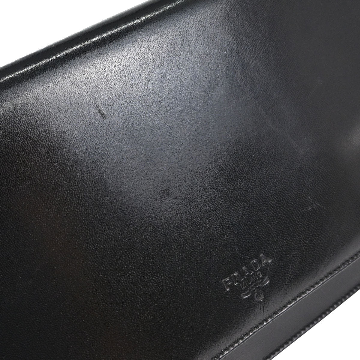 Prada Black Leather Acrylic Shoulder Bag