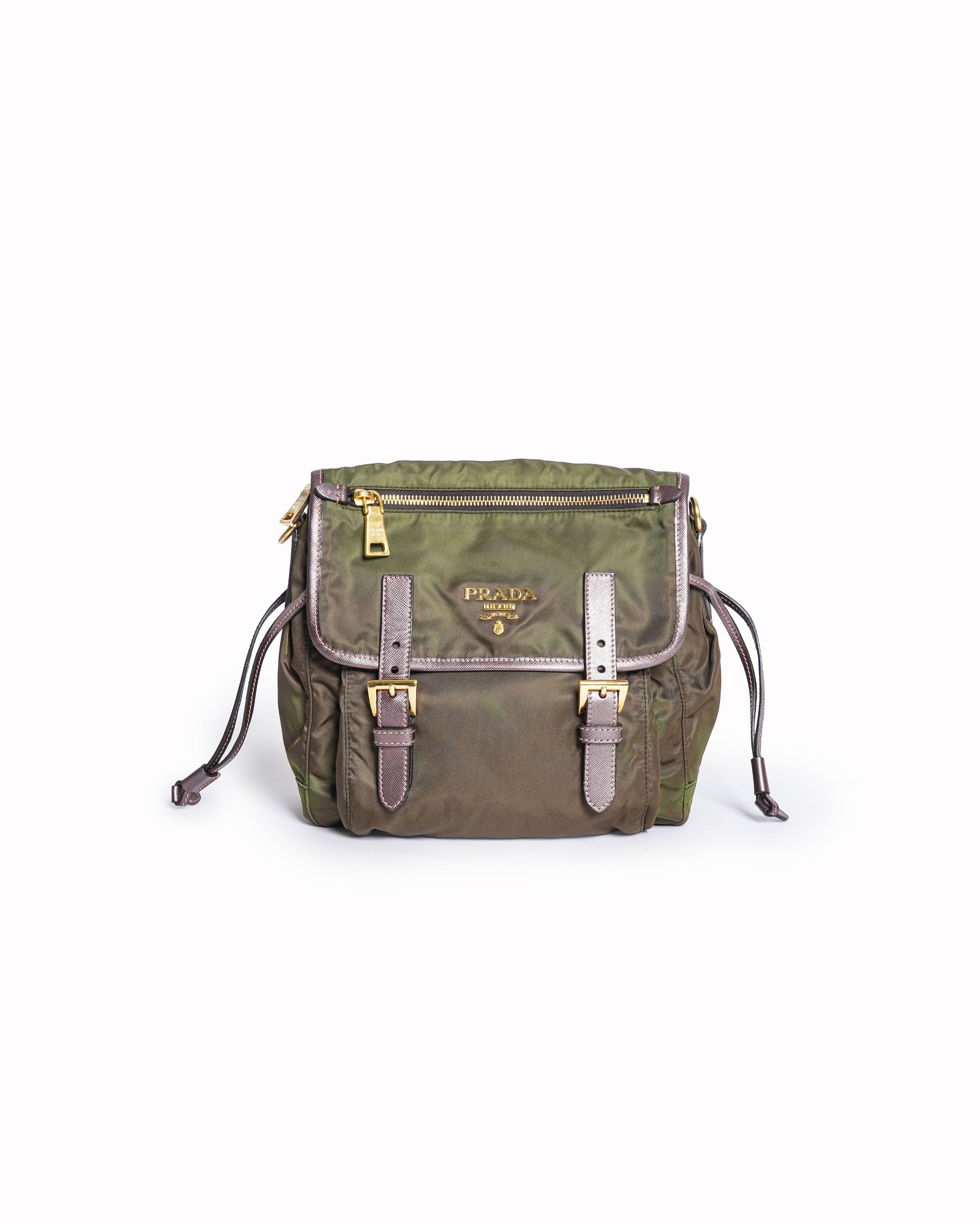 Prada Tessuto Nylon Messenger Flap Bag