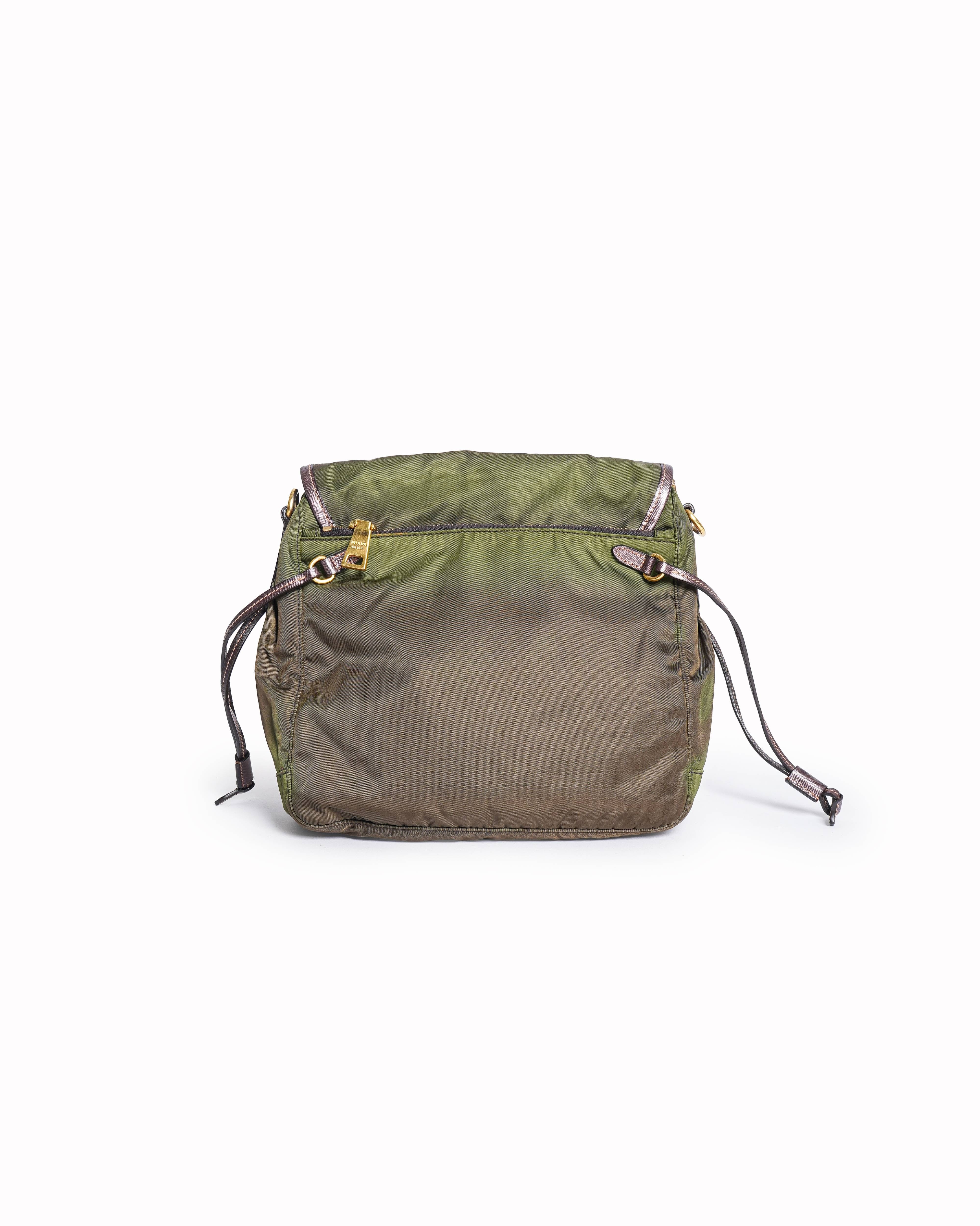 Prada Tessuto Nylon Messenger Flap Bag