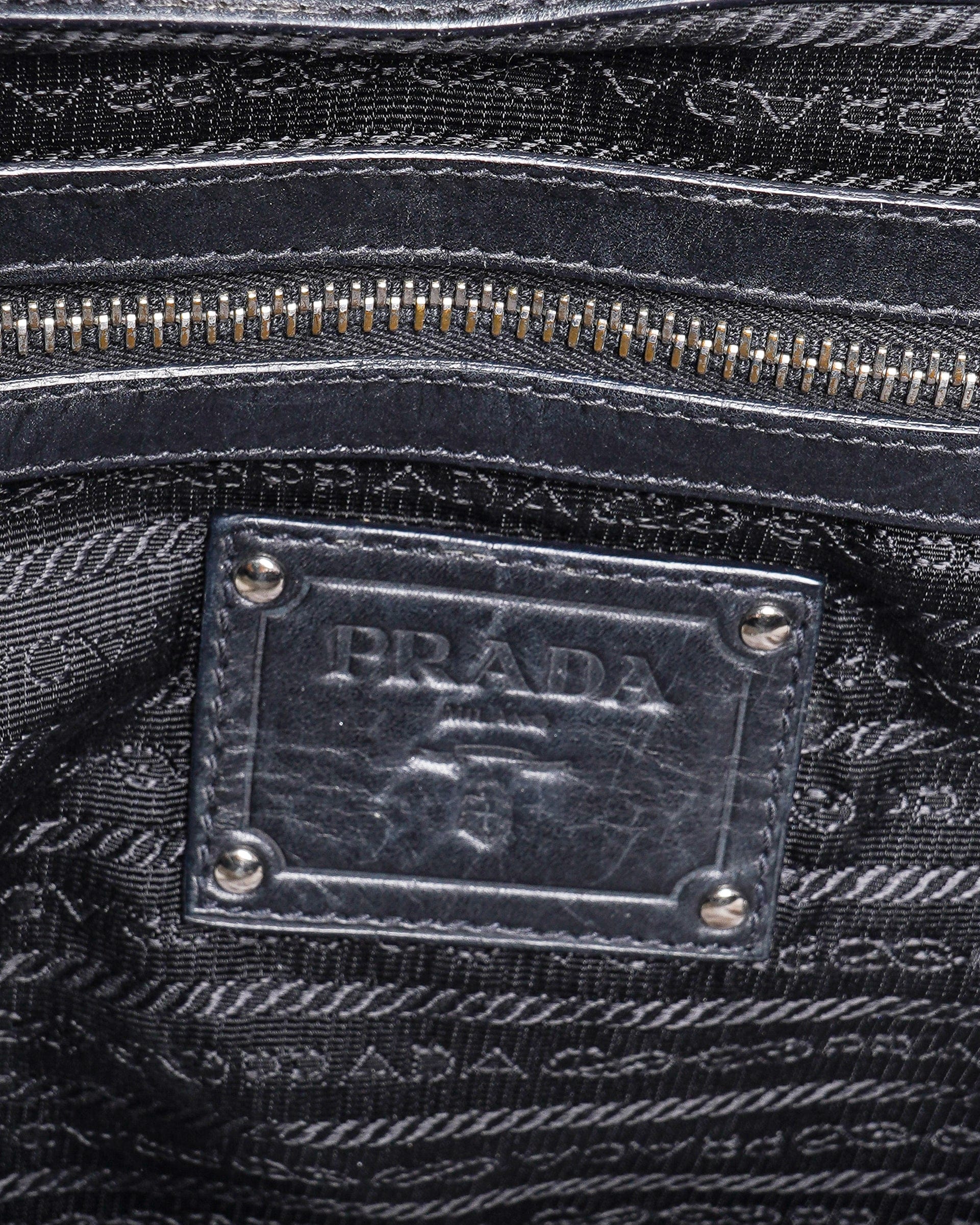 Prada Leather Shoulder Bag In Black