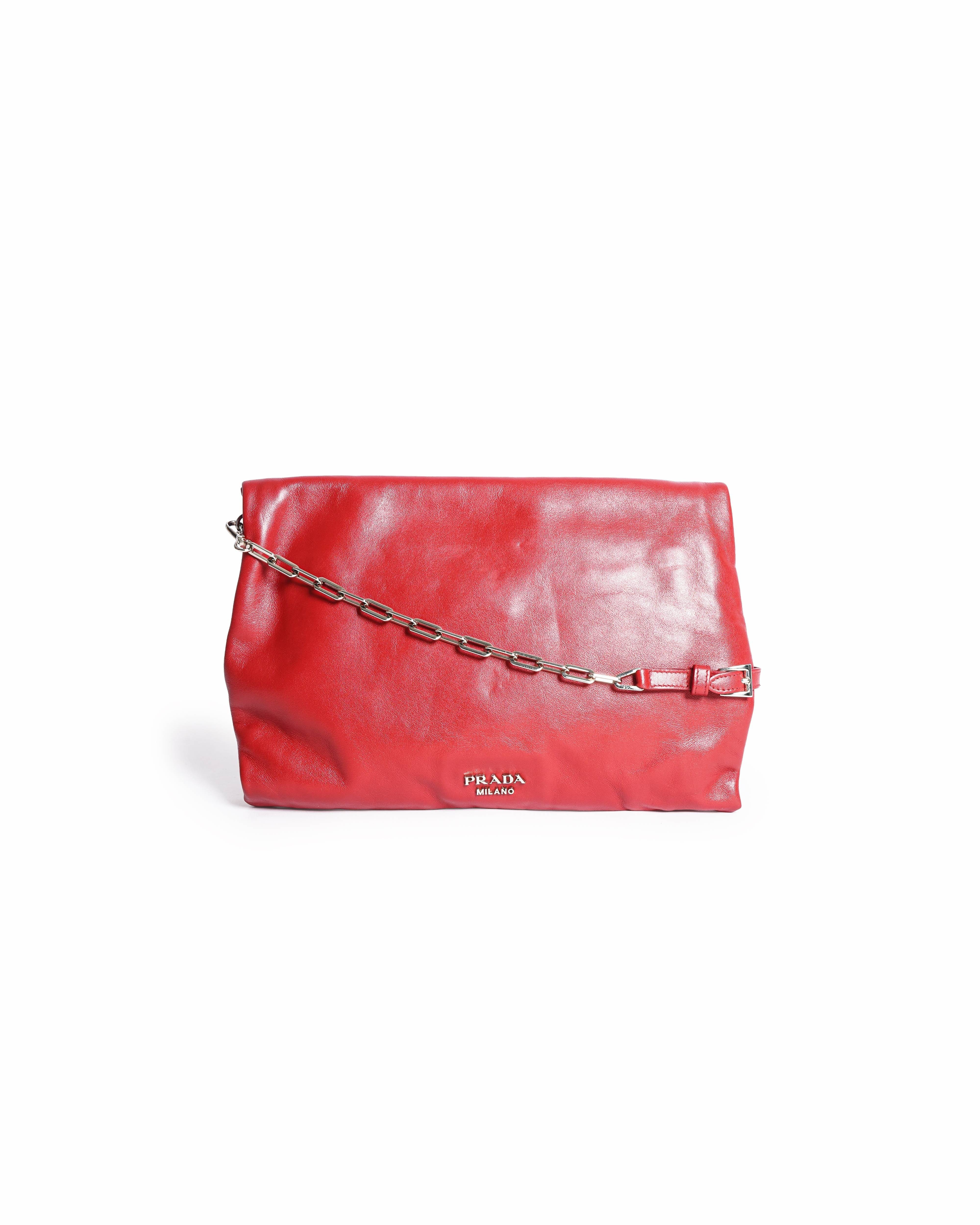 Prada Re - edition Leather Shoulder Bag In Red