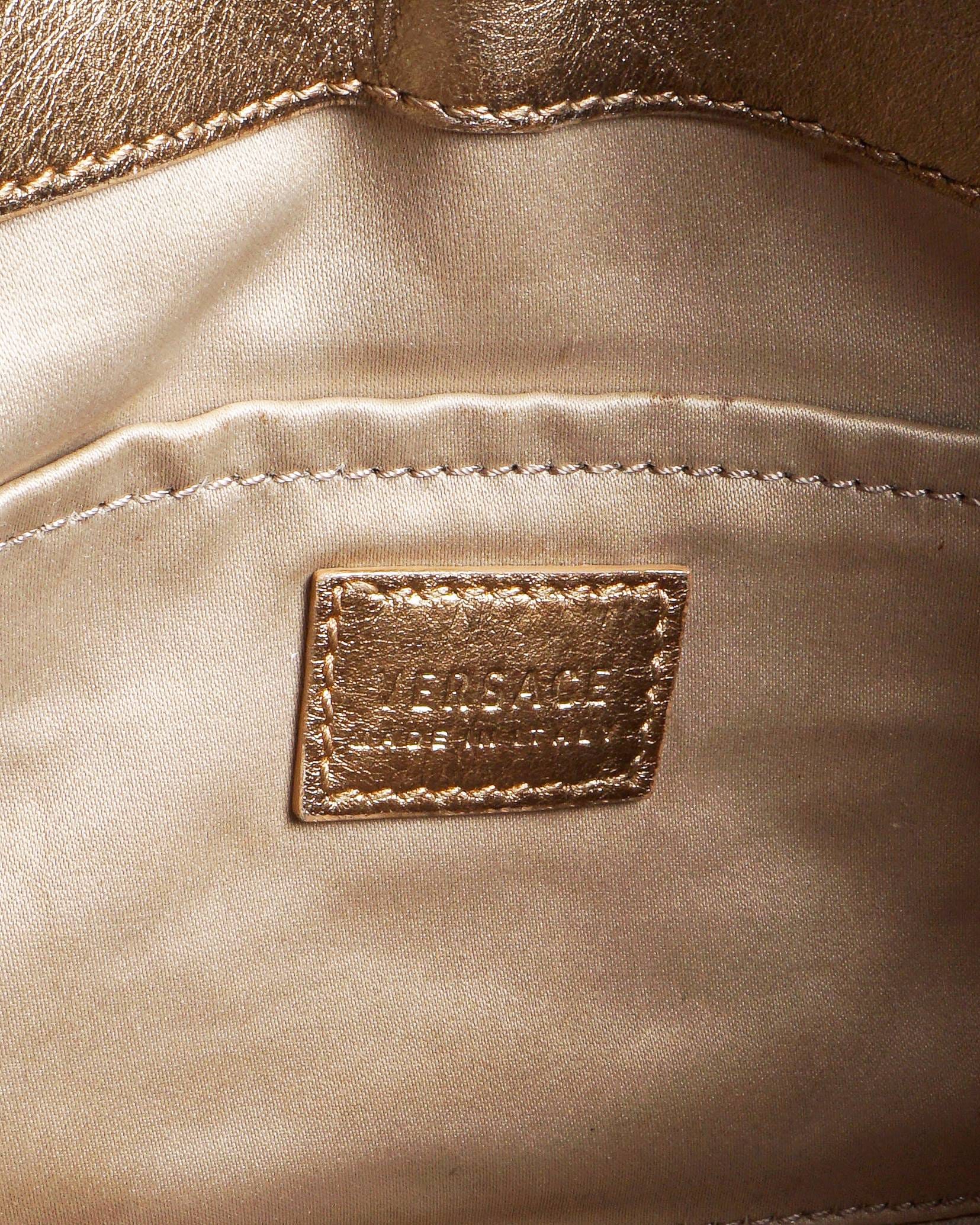 Versace Gold & Pink Barocco Medusa Chain Shoulder Bag