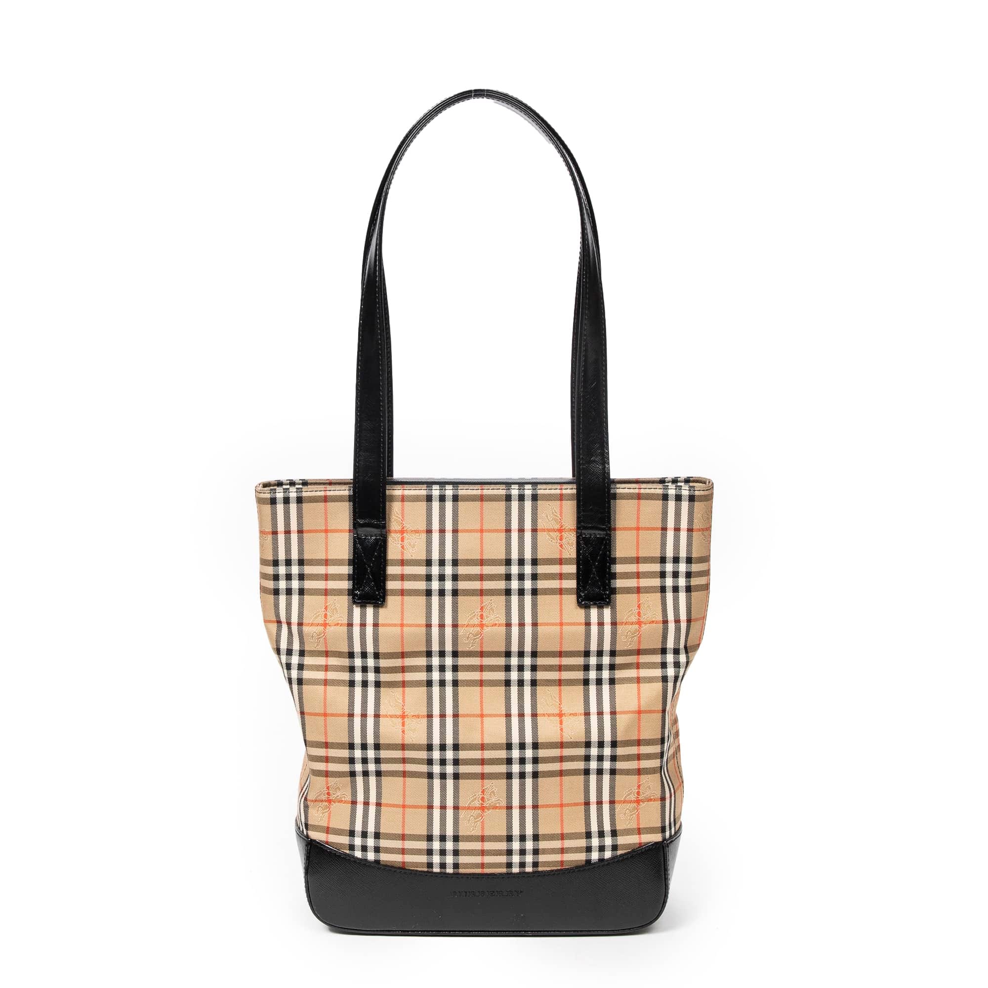 Burberry Beige/Black Canvas Tall Tote AAY5635