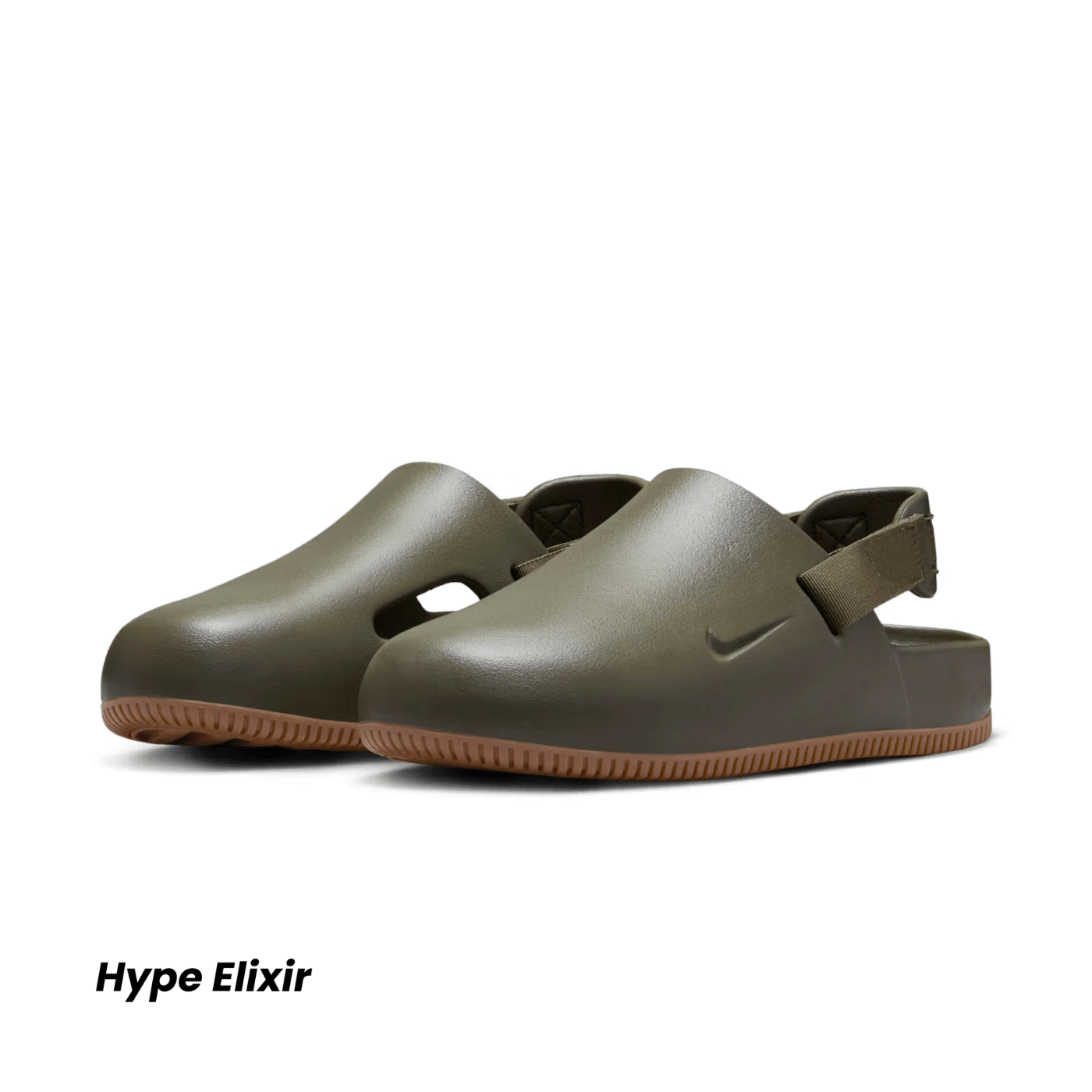 Nike Calm Mule Medium Olive Gum Medium Brown