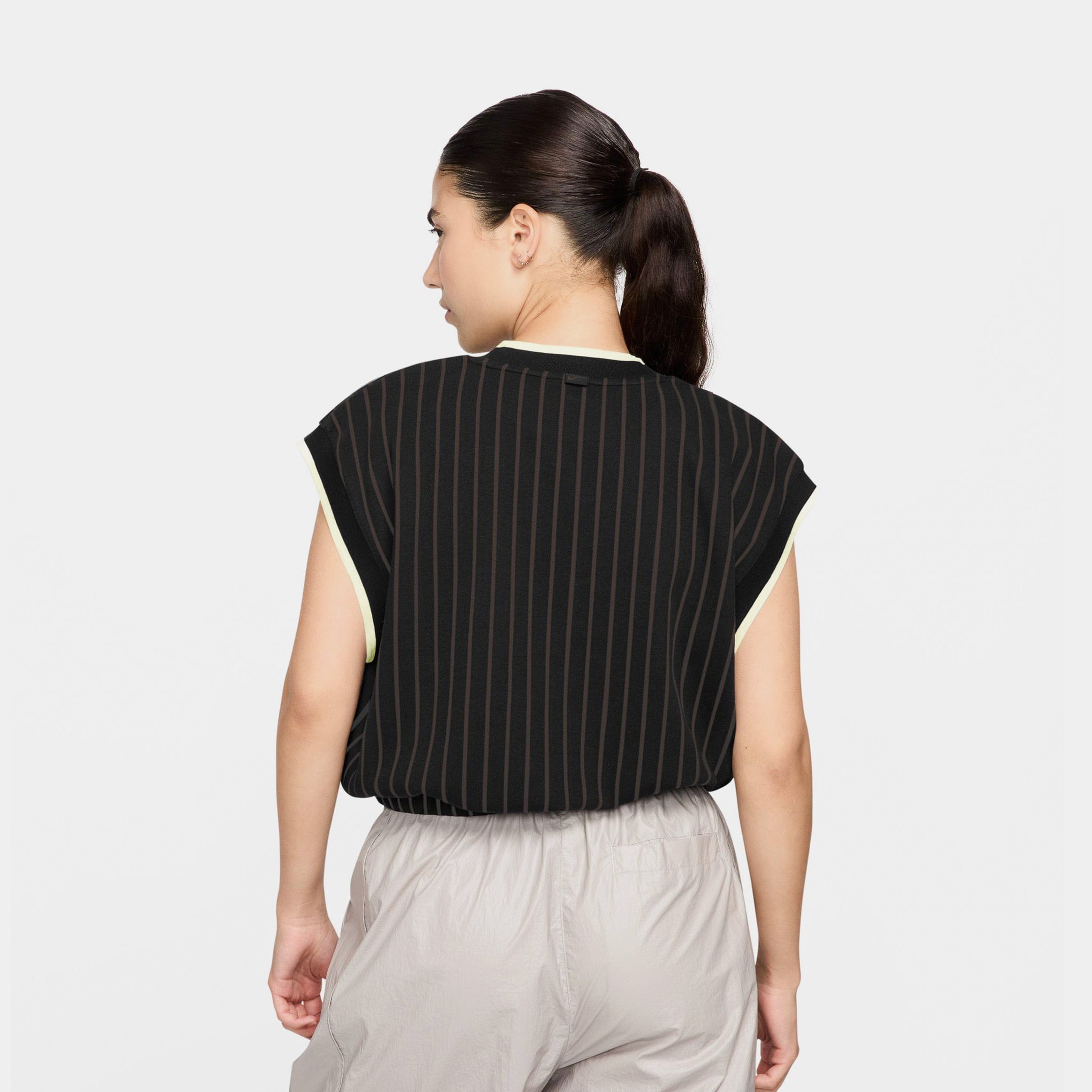 Nike NSW Collection Loose Knit Tank Womens Short Sleeve (Black/Velvet Brown/Sail/Sail)