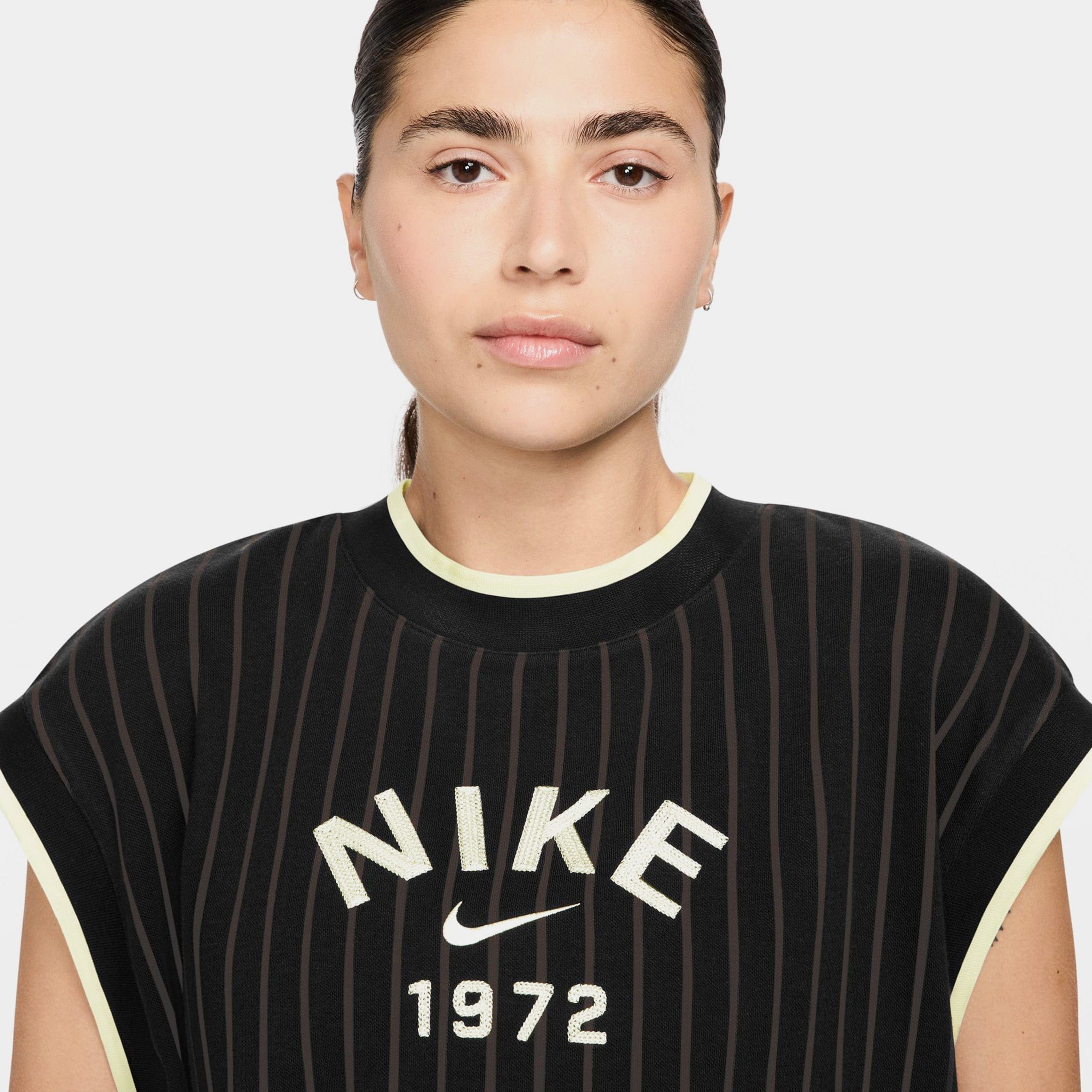 Nike NSW Collection Loose Knit Tank Womens Short Sleeve (Black/Velvet Brown/Sail/Sail)