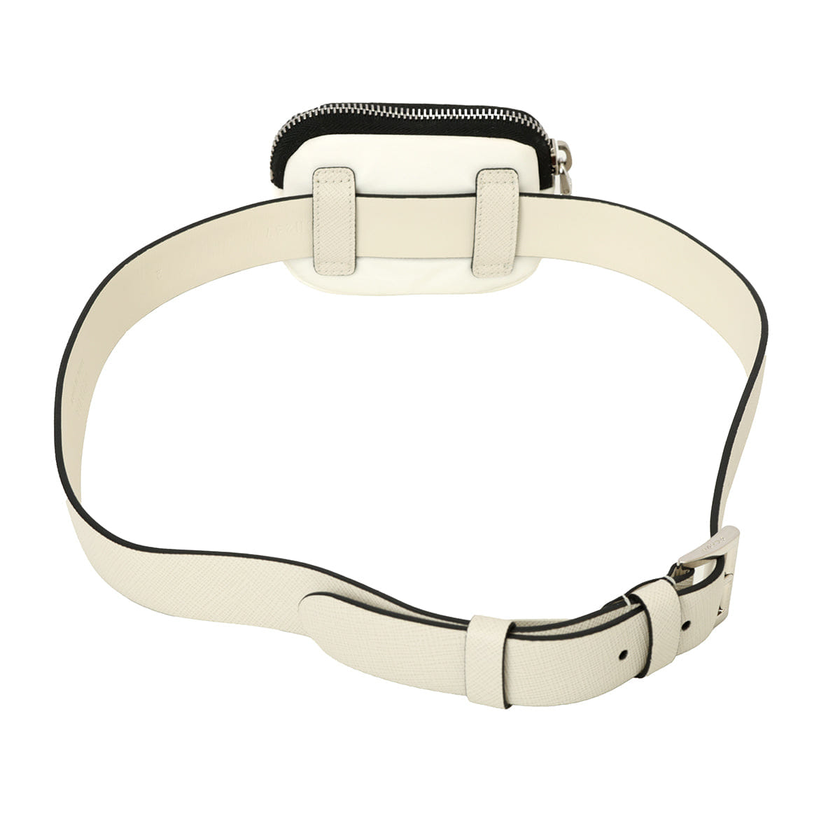 Prada Saffiano Leather And Nylon Pouch Belt Size: 32