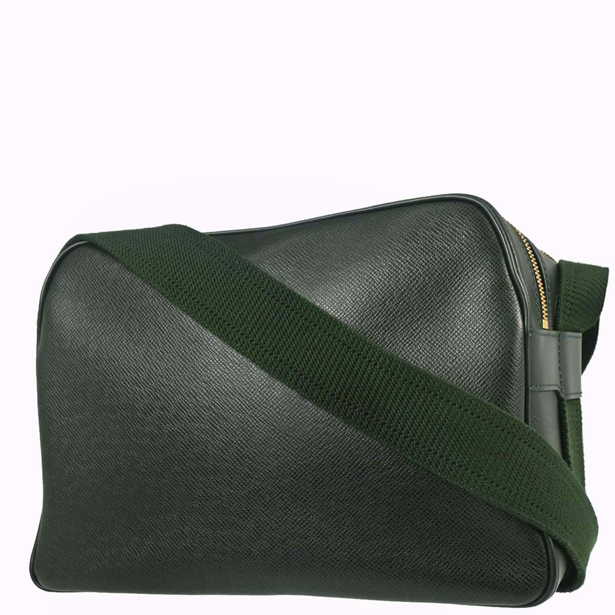 Louis Vuitton 1997 Green Taiga Reporter PM Shoulder Bag M30154