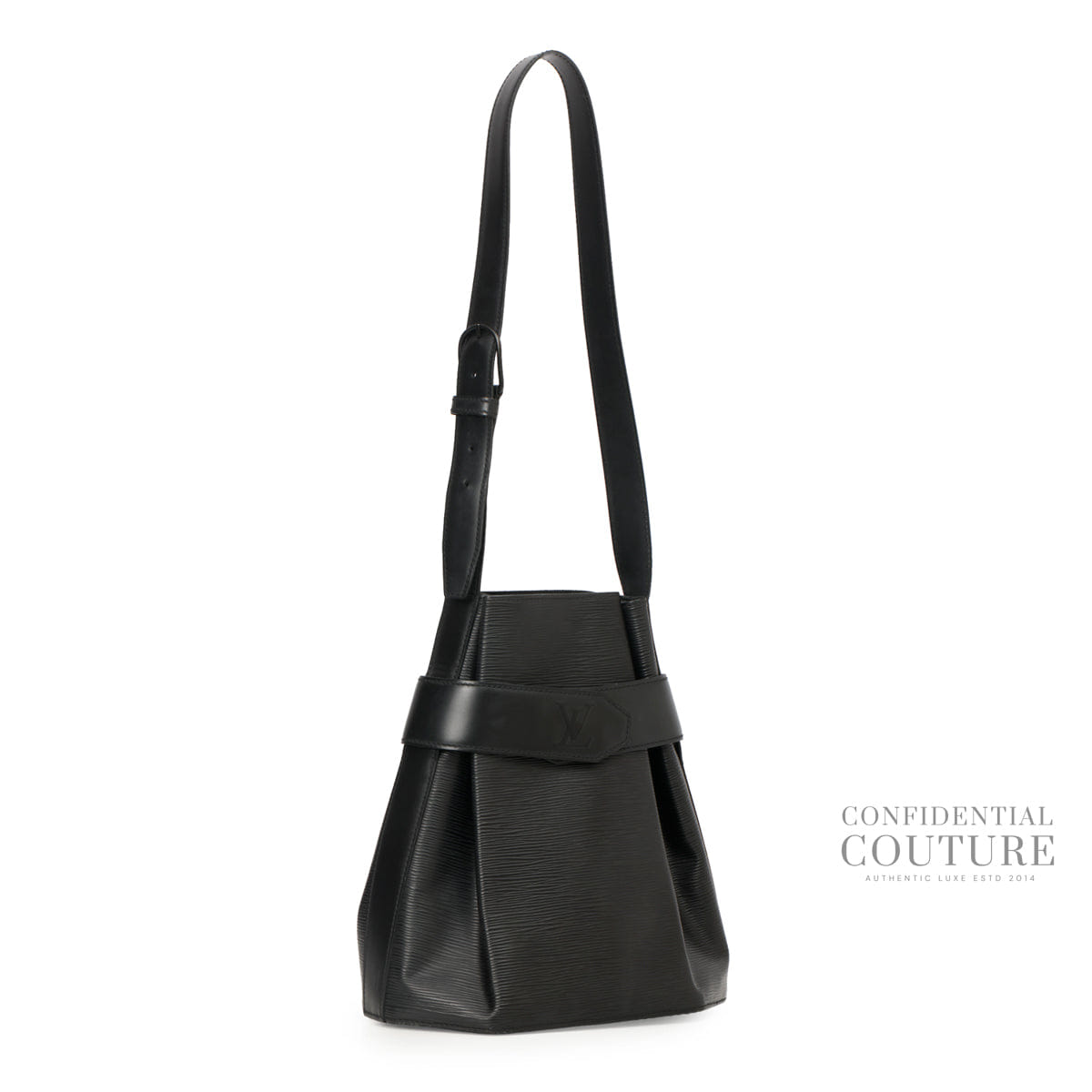 Louis Vuitton Black Epi Leather Sac D'epaule PM Bag