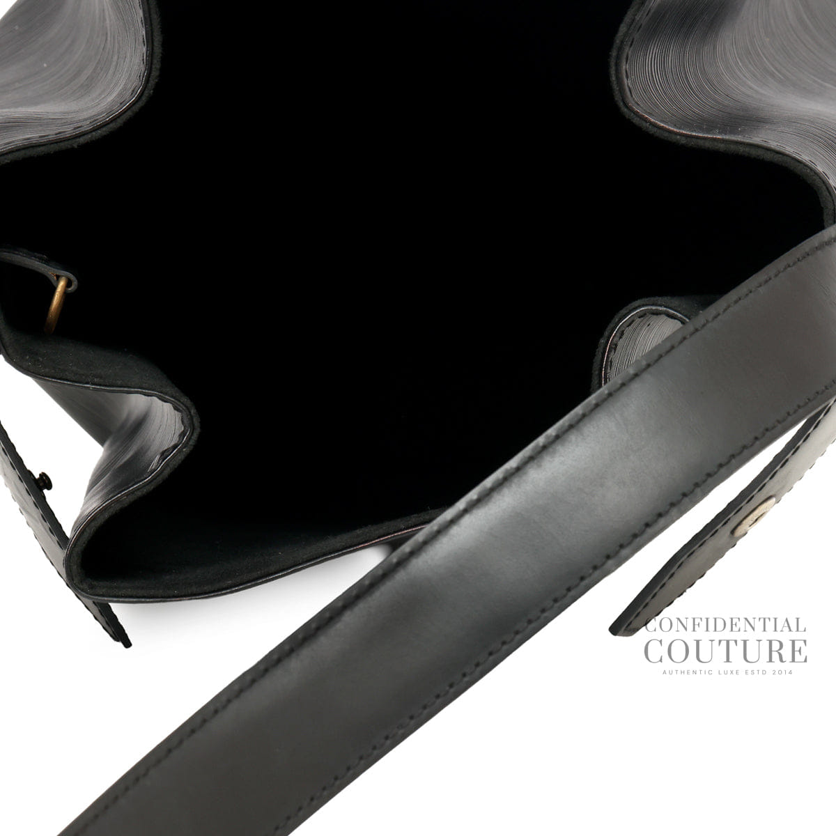 Louis Vuitton Black Epi Leather Sac D'epaule PM Bag